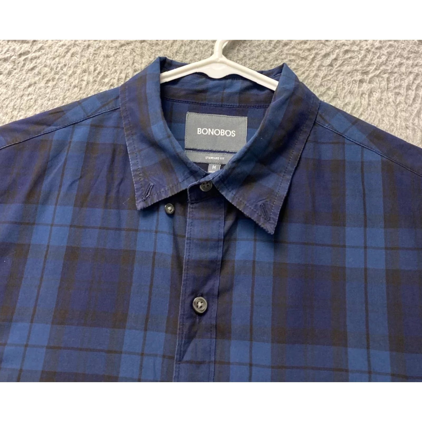 Bonobos VINTAGE Bonobos Men's Shirt Long Sleeve Button-Down Blue Aqua Plaid Medium Slim Fit Size US M / EU 48-50 / 2 - 4 Thumbnail