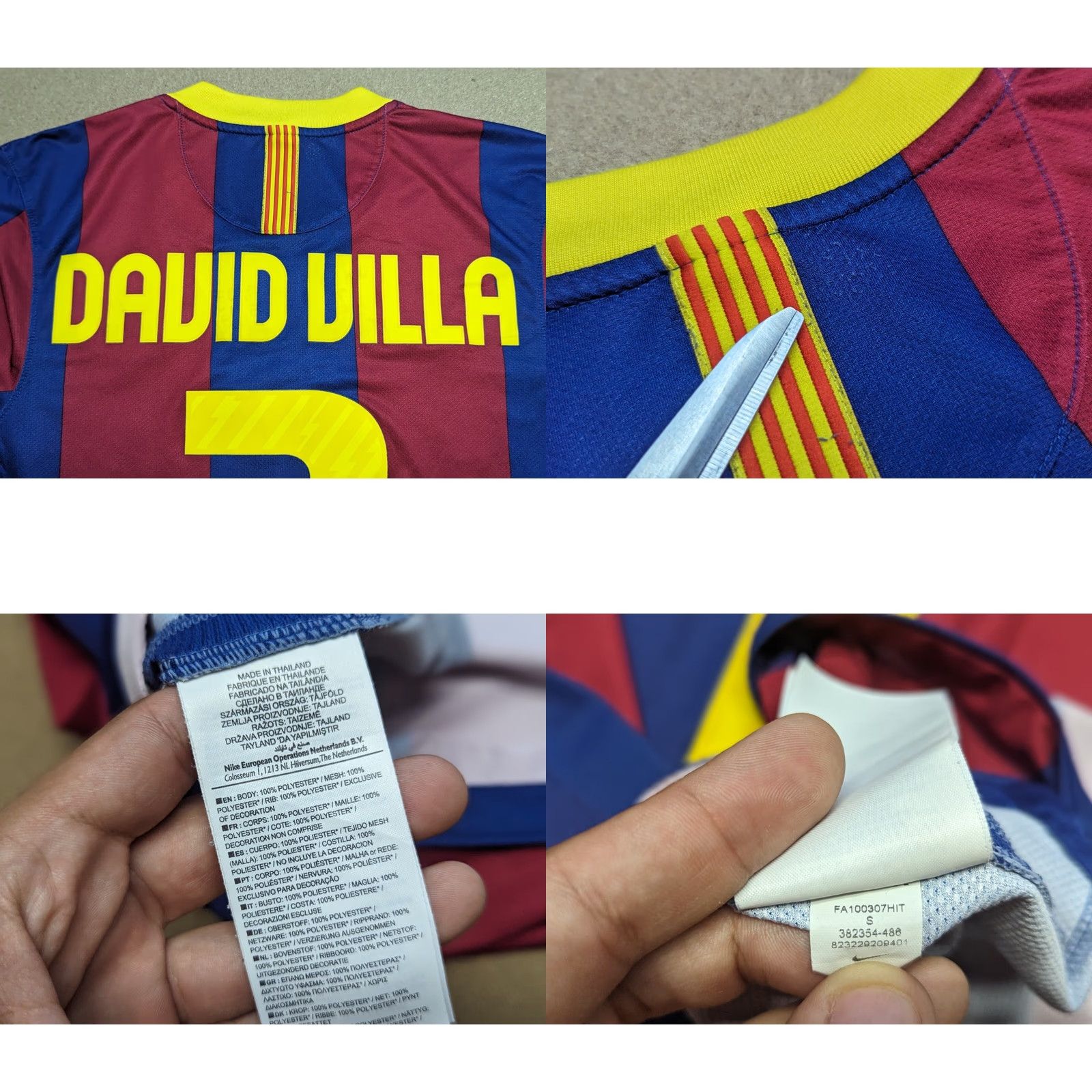 Nike Nike Barcelona Football Jersey 2010-2011 Home Mens Size S David Villa Shirt Sports Quick Dry Mens Boys? Size US S / EU 44-46 / 1 - 11 Thumbnail