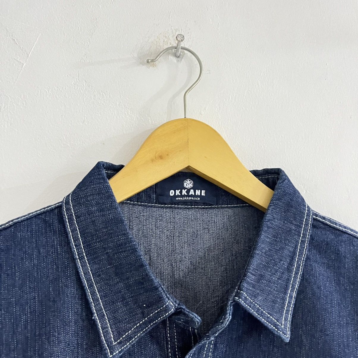 Japanese Brand Okkane - Oversized Contrast Stitch Shirt Size US XXL / EU 58 / 5 - 4 Thumbnail