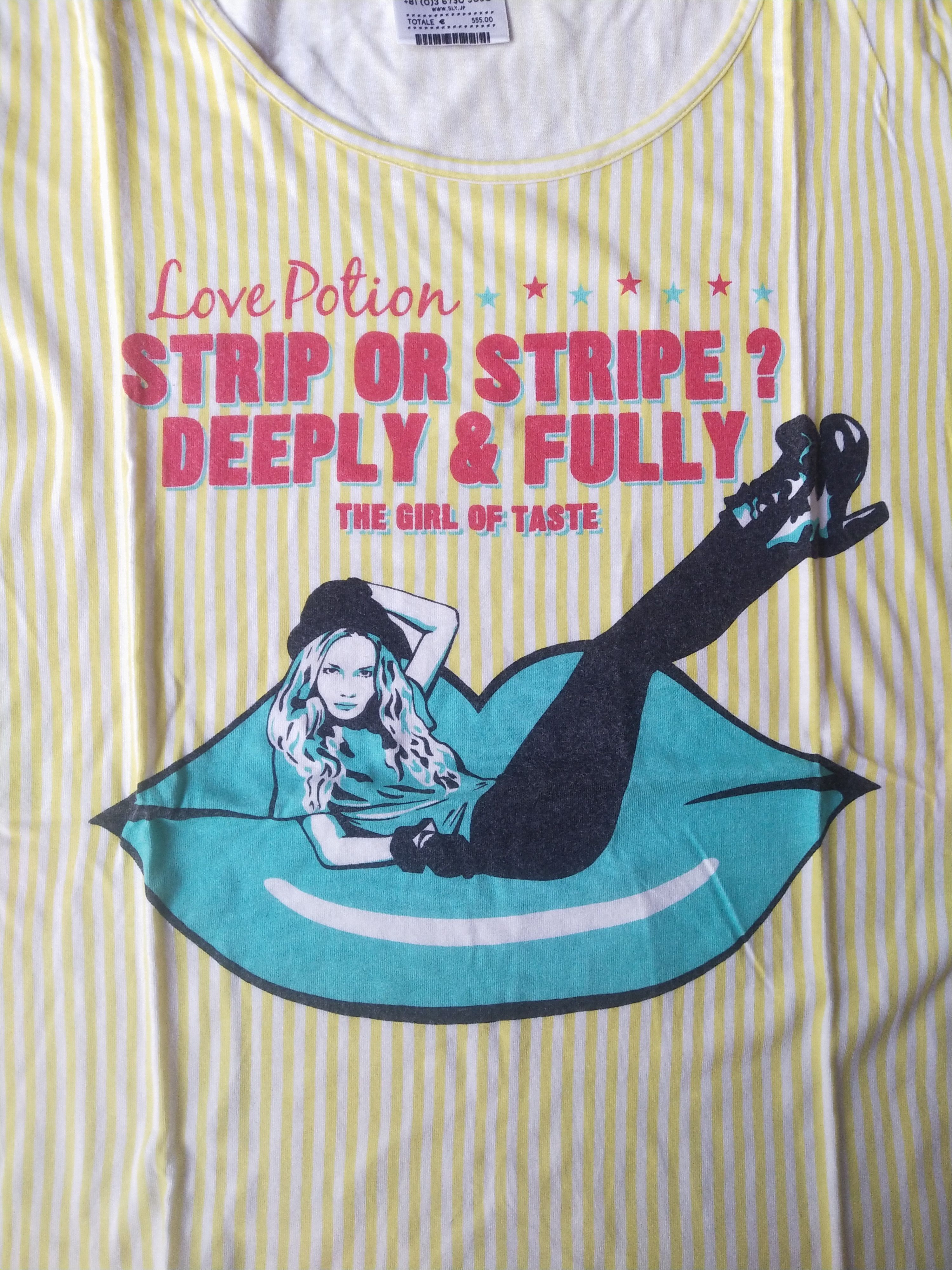 Hysteric Glamour SLY Japanese Brand Graphic Stripe Woman Tee Size S / US 4 / IT 40 - 2 Thumbnail
