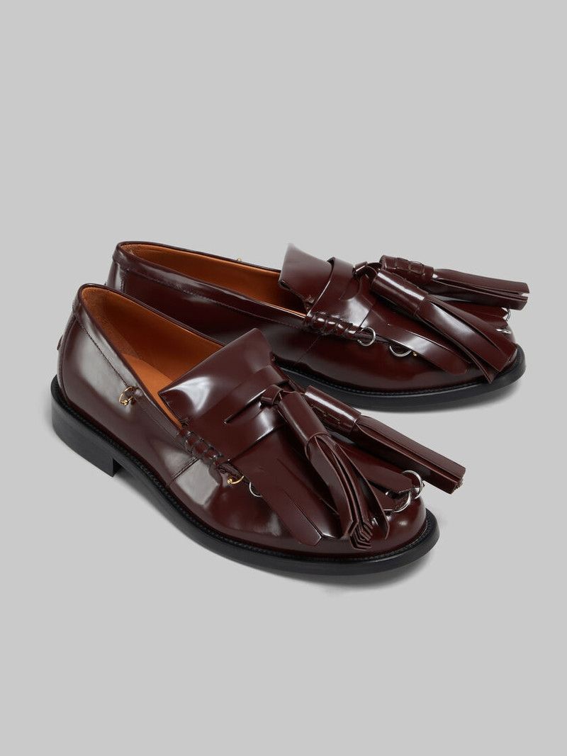Marni o1w1db11225 Tassel-Detail Leather Loafers in Brown Size US 5 / IT 35 - 3 Thumbnail