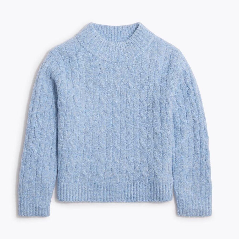J.Crew NWT New J.Crew Cable-Knit Extra-Soft Yarn Blue Sweater Size Size XXS / US 00 / IT 34 - 1 Thumbnail