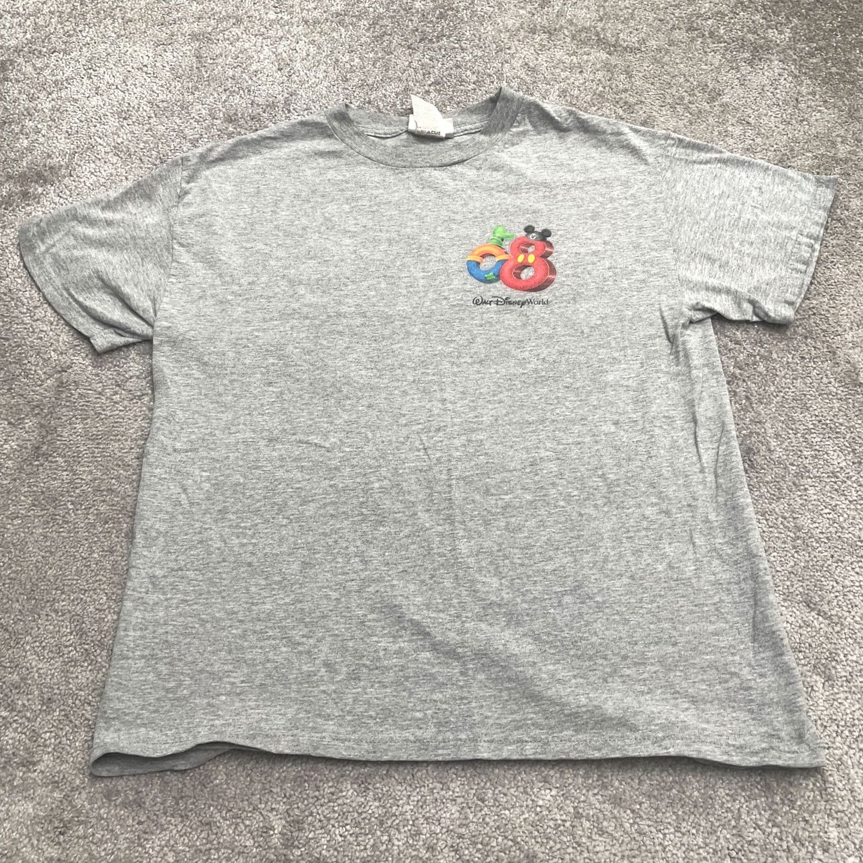 Disney VINTAGE Disney Mickey Mouse Graphic T-Shirt Womens Medium Gray Crew Casual Tee Size M / US 6-8 / IT 42-44 - 2 Thumbnail