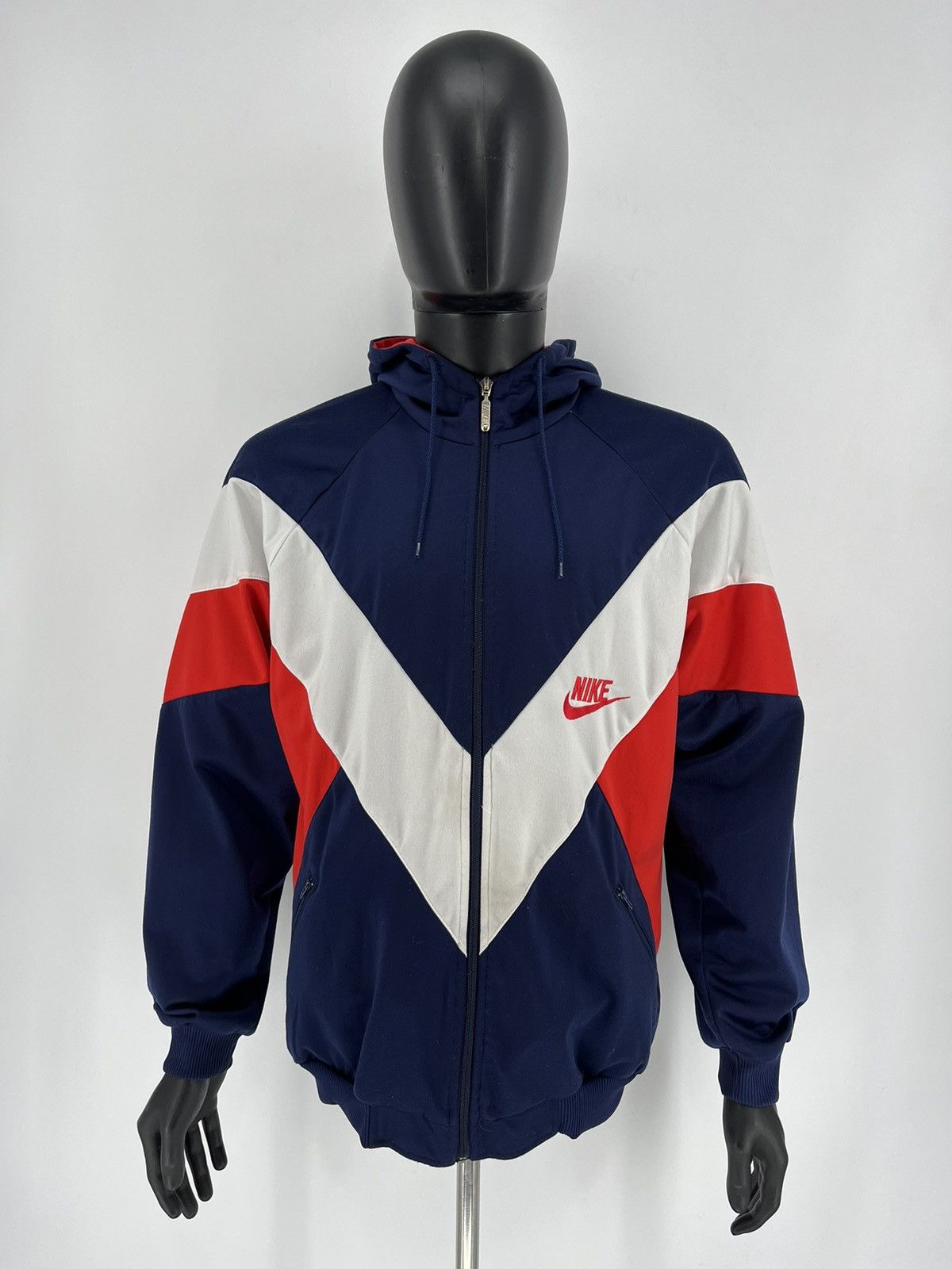 Nike × Vintage Nike Vintage 90s Sweatshirt Zip Swoosh Hype Rare Size US L / EU 52-54 / 3 - 2 Thumbnail