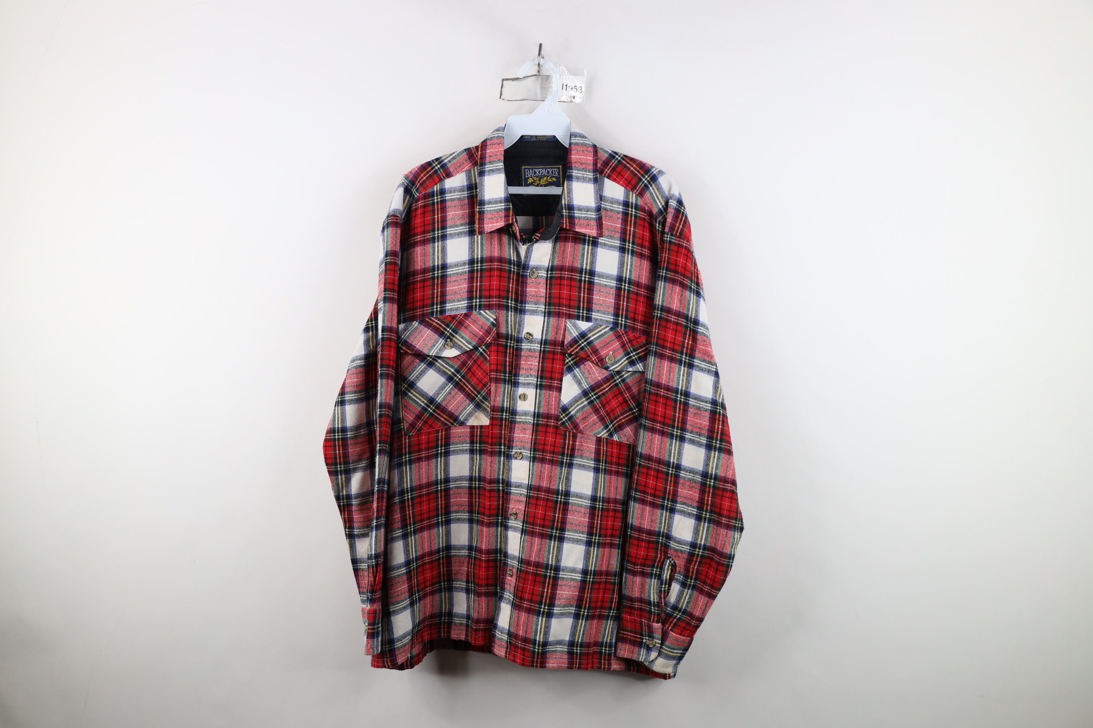 Vintage Vintage 80s 90s Streetwear Pocket Knit Collared Button Shirt Size US L / EU 52-54 / 3 - 1 Thumbnail