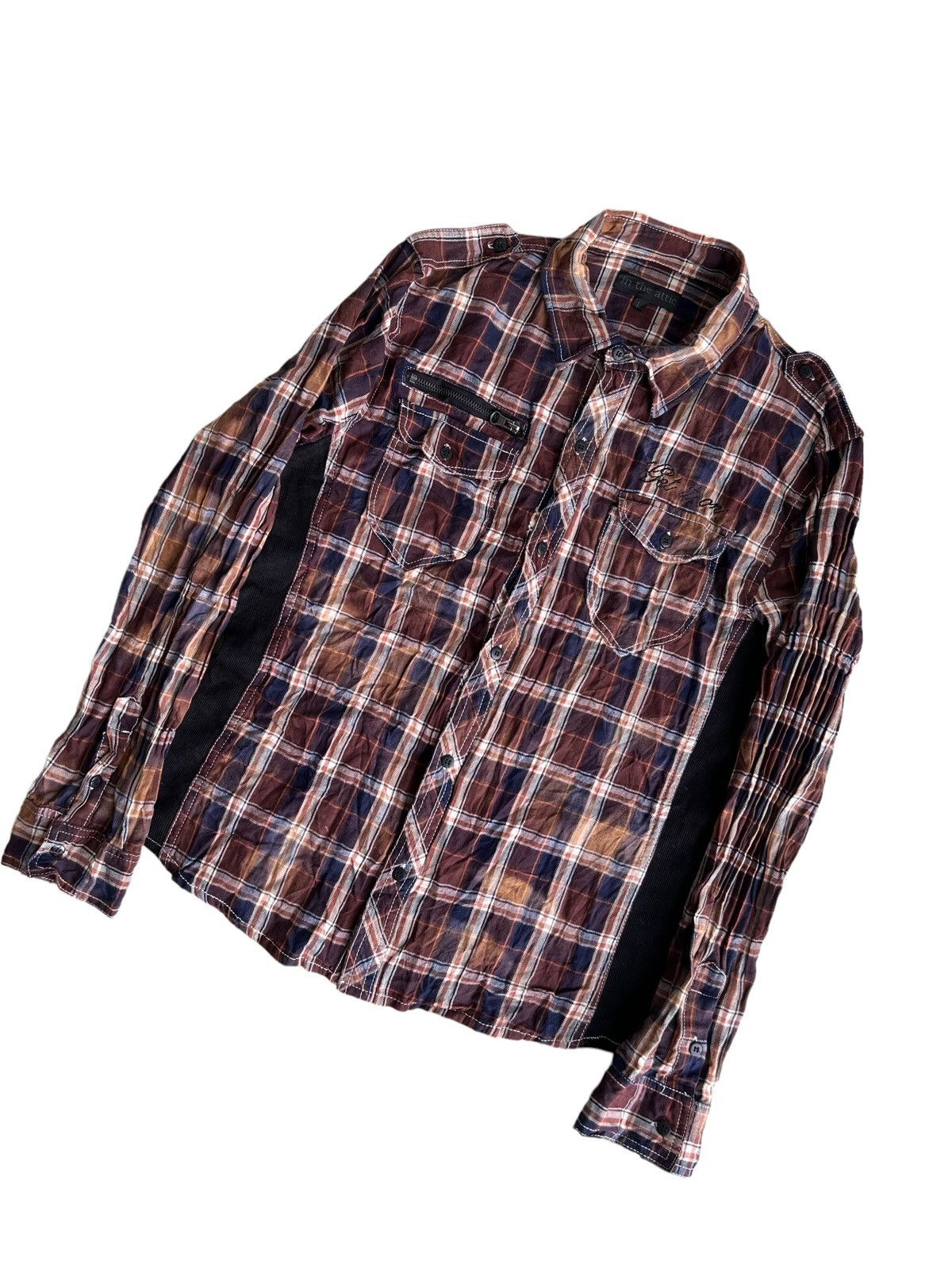 Roen Y2K In The Attic 🇯🇵 Plaid Anarchy "Poems" Hybrid B/D Shirt Size US M / EU 48-50 / 2 - 2 Thumbnail