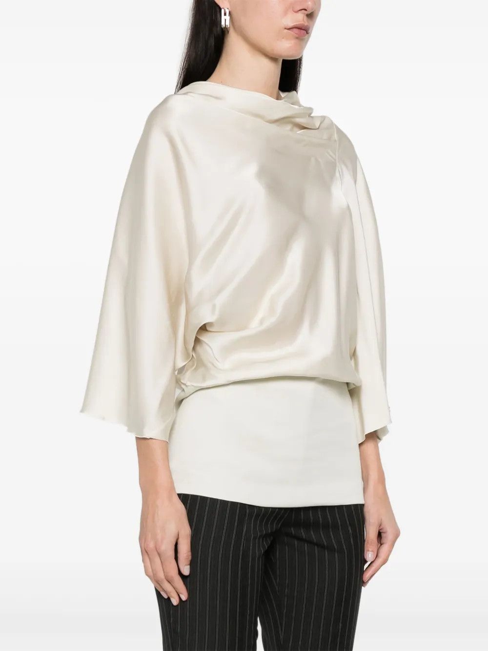 Rick Owens o1y0126 Blouse in Ivory Size M / US 6-8 / IT 42-44 - 3 Thumbnail