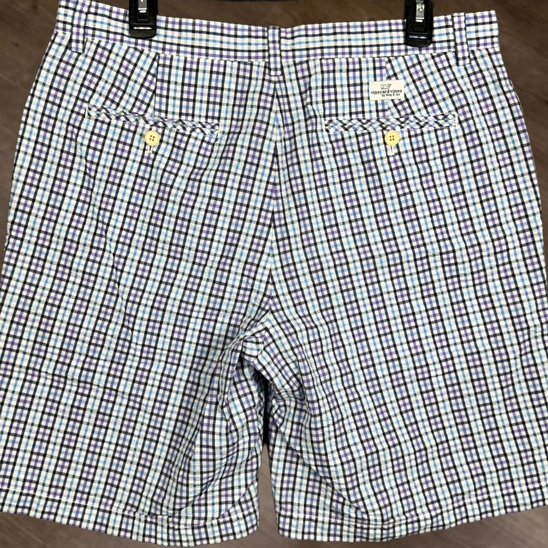 Vineyard Vines Vineyard Vines Breaker Shorts Men 34 Purple Blue Khakis Gingham Plaid Seersucker Shirt? Size US 34 / EU 50 - 1 Thumbnail