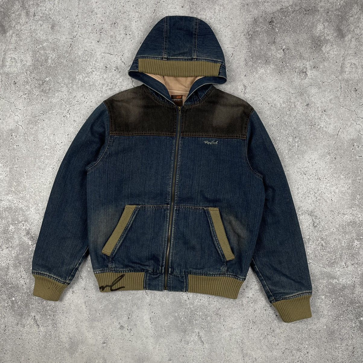 Ripcurl × Vintage Vintage RipCurl Denim Hooded Jacket 00s Size US M / EU 48-50 / 2 - 1 Thumbnail