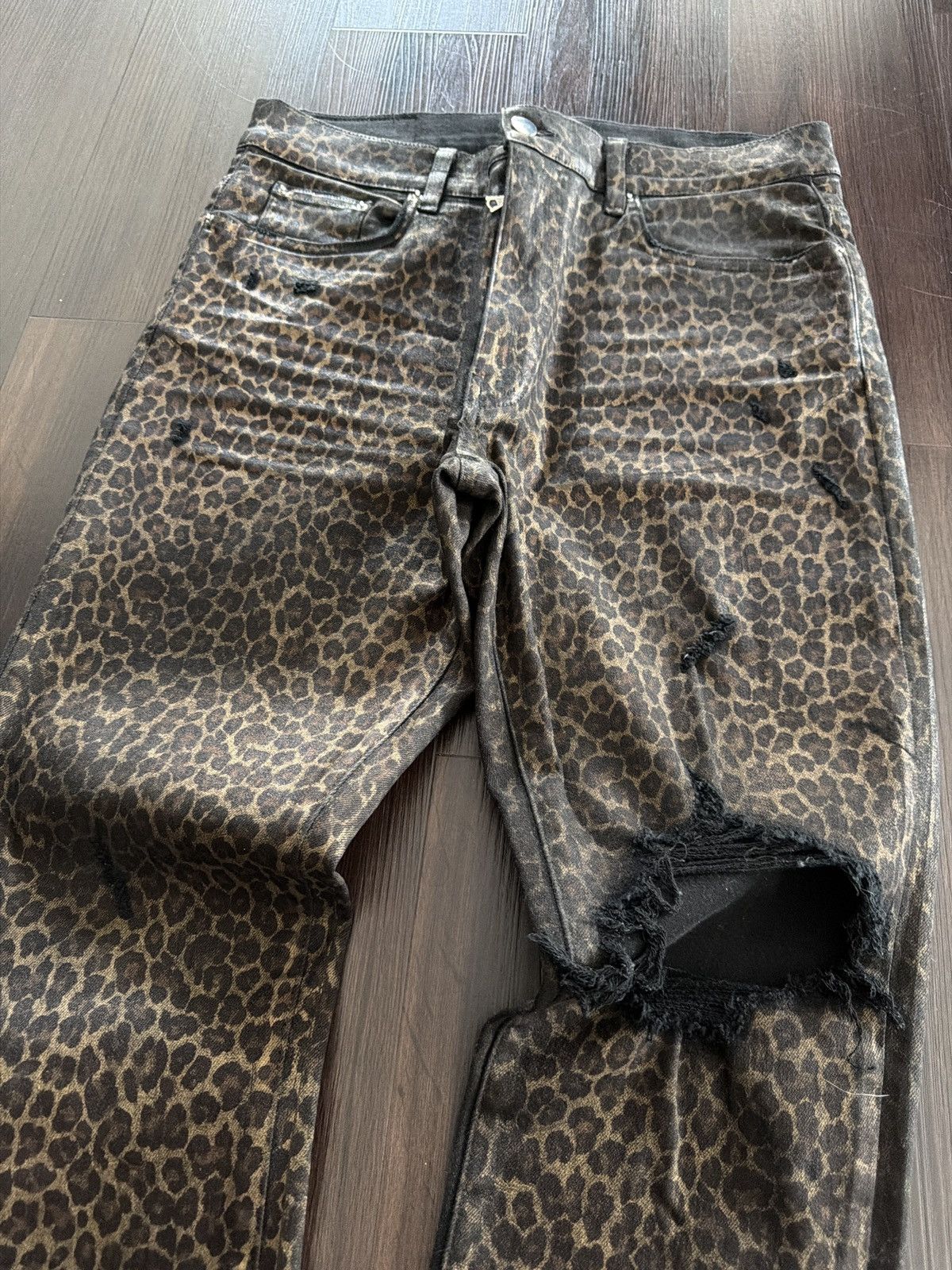 Amiri Amiri Full Cheetah Print Jeans Size US 34 / EU 50 - 2 Thumbnail