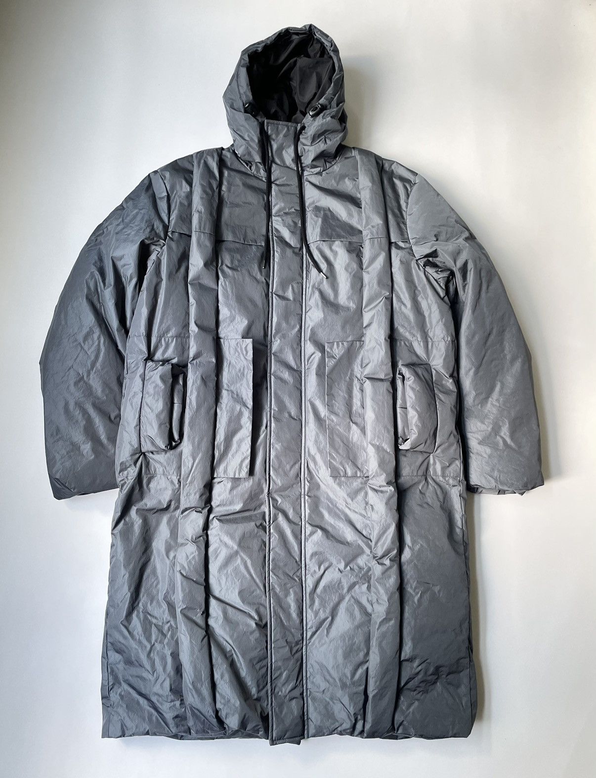 image of Craig Green A/w 18 Long Nylon Down Jacket in Grey, Men's (Size Large)