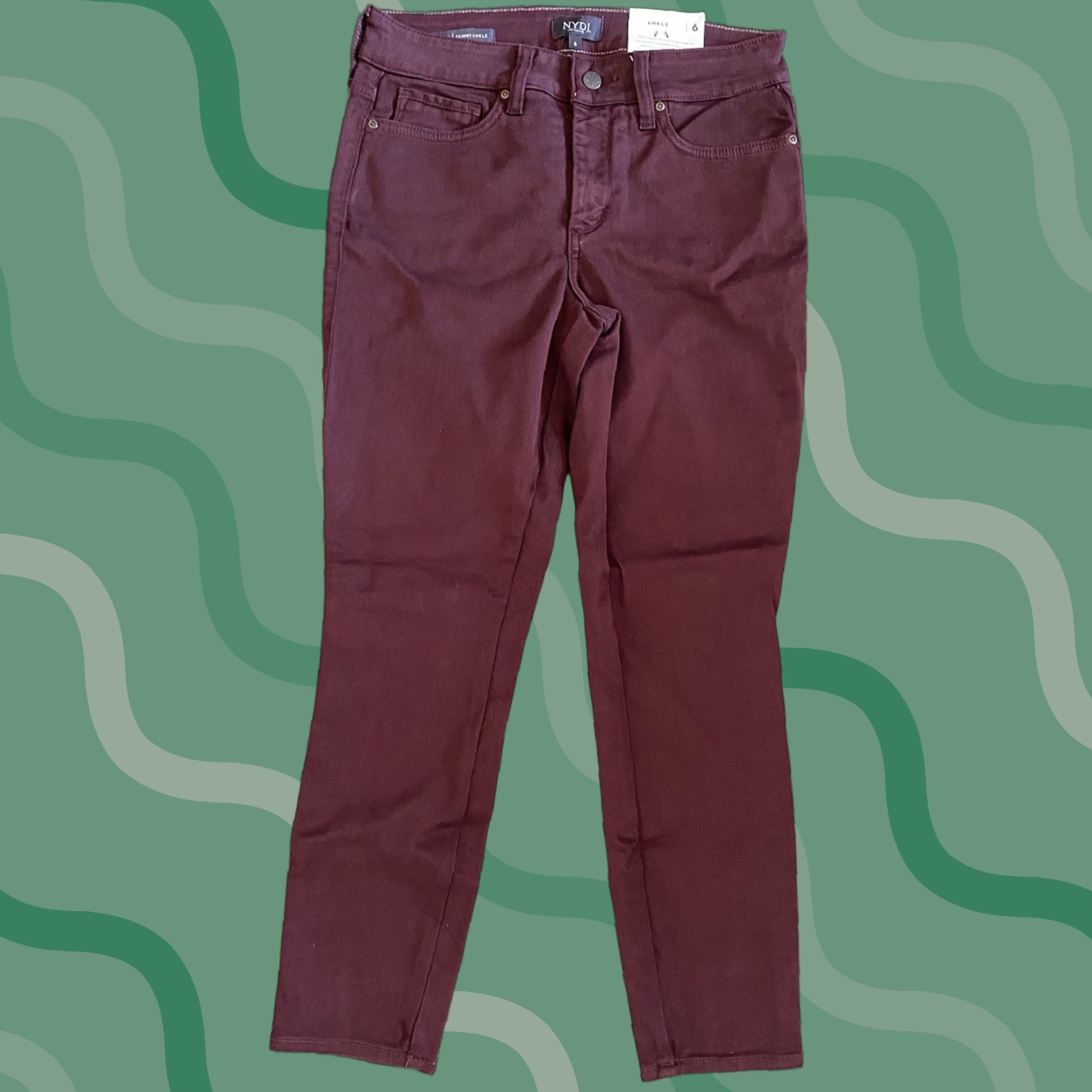 NYDJ NWT NYDJ Women’s Pants Size 6 AMI Skinny Ankle Red Lift Tuck Technology Womens Pants Size 28" / US 6 / IT 42 - 1 Thumbnail