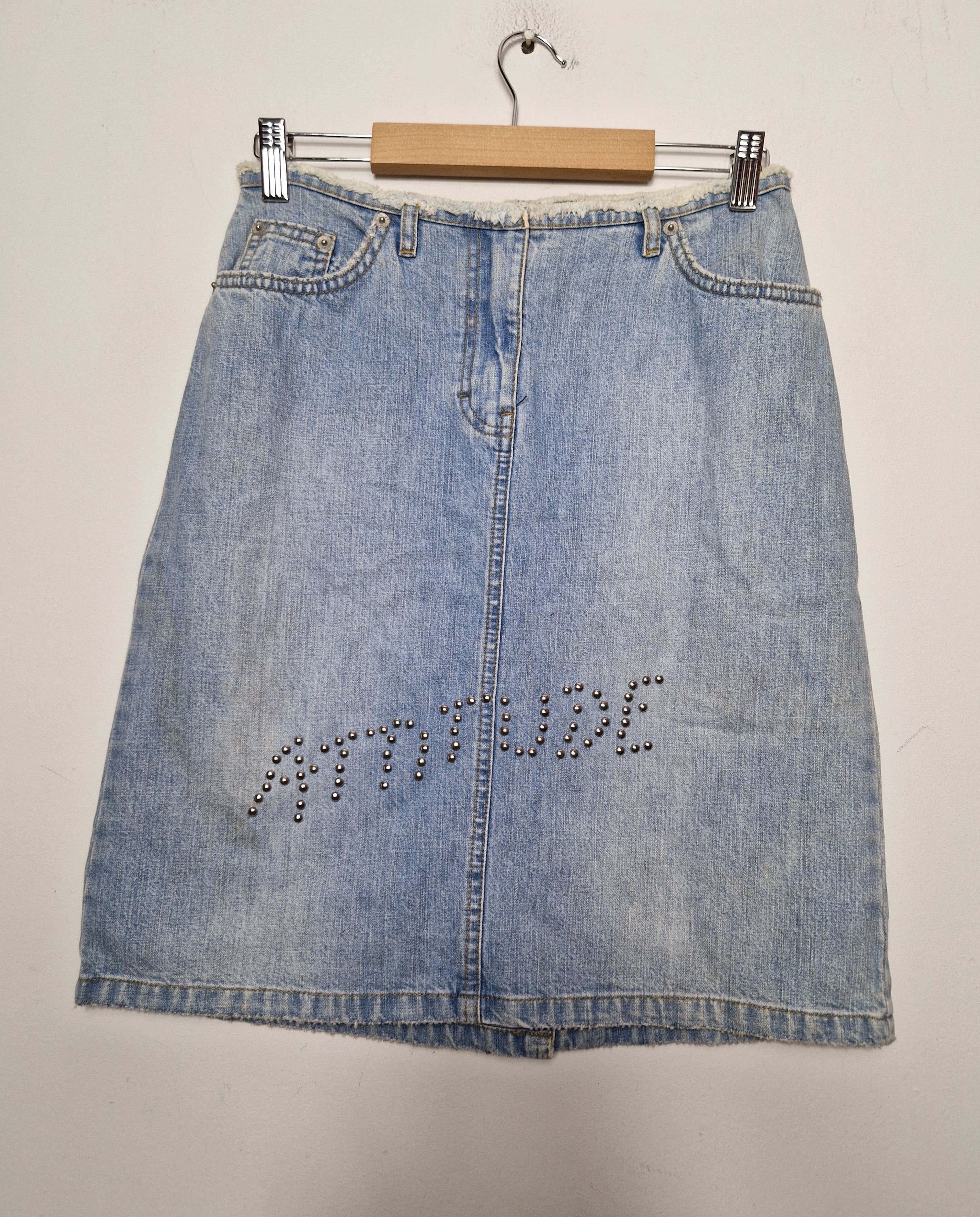 If Six Was Nine × Vintage vintage y2k attitude avant garde japanese denim mini skirt Size 26" / US 2 / IT 38 - 1 Thumbnail