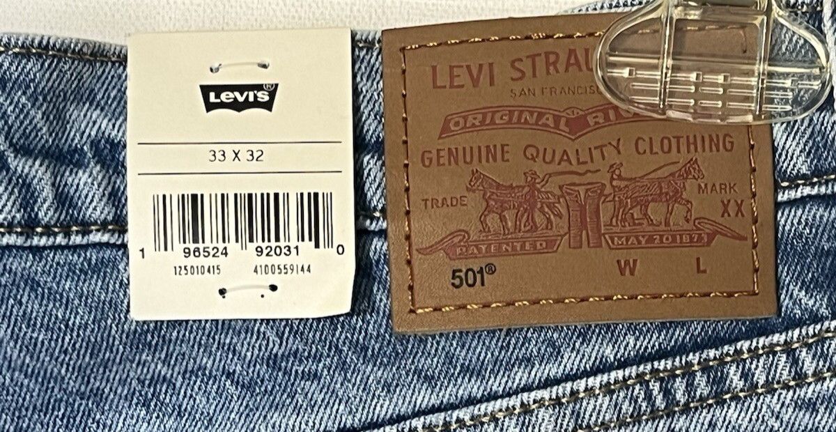 Levi's Levi's Premium 501 Big E Straight Button Fly Stretch Jeans Size US 33 - 6 Thumbnail