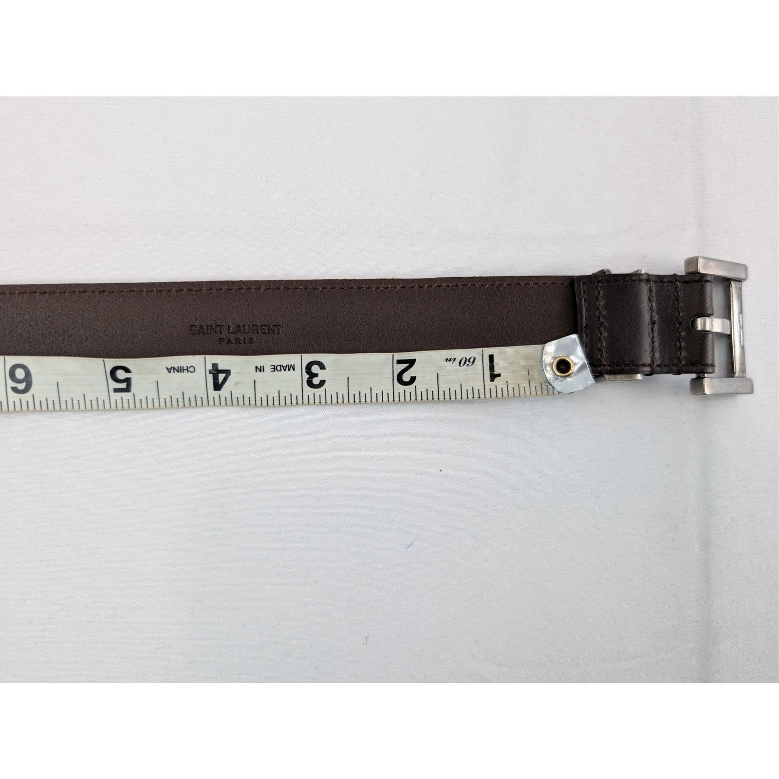 Saint Laurent Paris o1rshd1 Size: 85 / YSL Cintura Vegetal Icard Aged Belt Brown Size 34 - 13 Thumbnail
