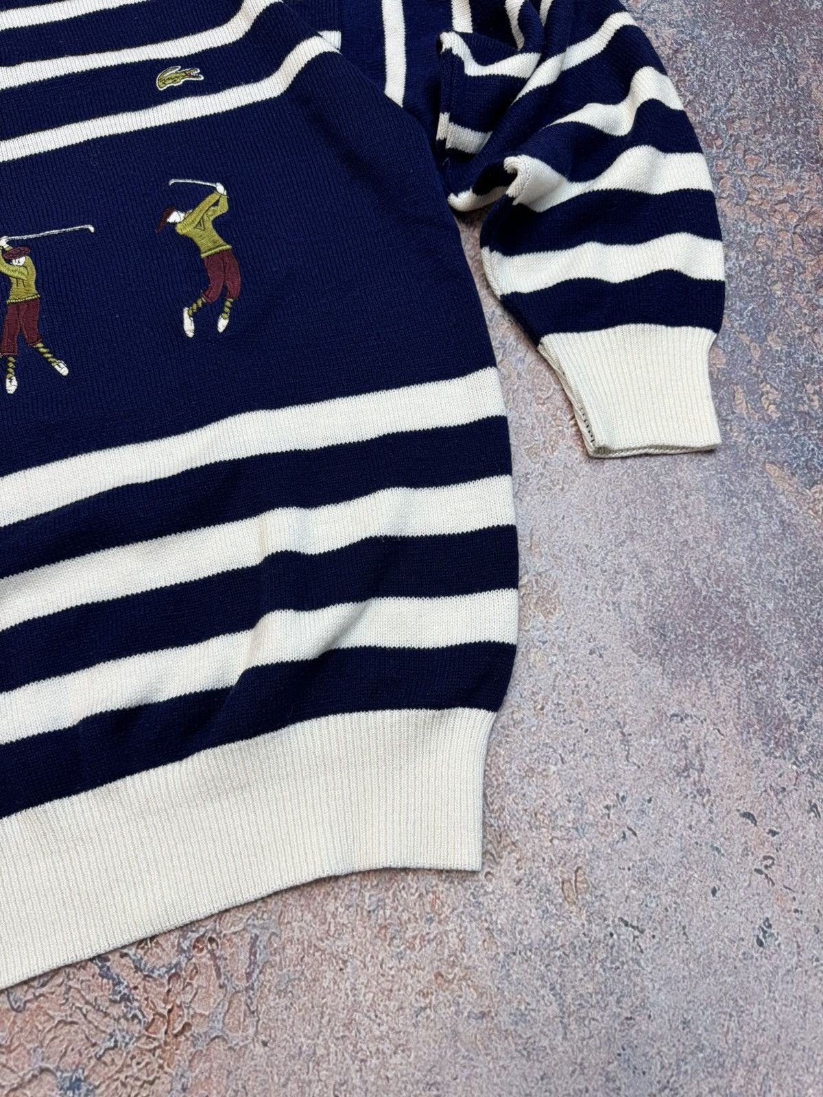 Lacoste Lacoste embroired tennis sweater made France vintage Size US XL / EU 56 / 4 - 3 Thumbnail