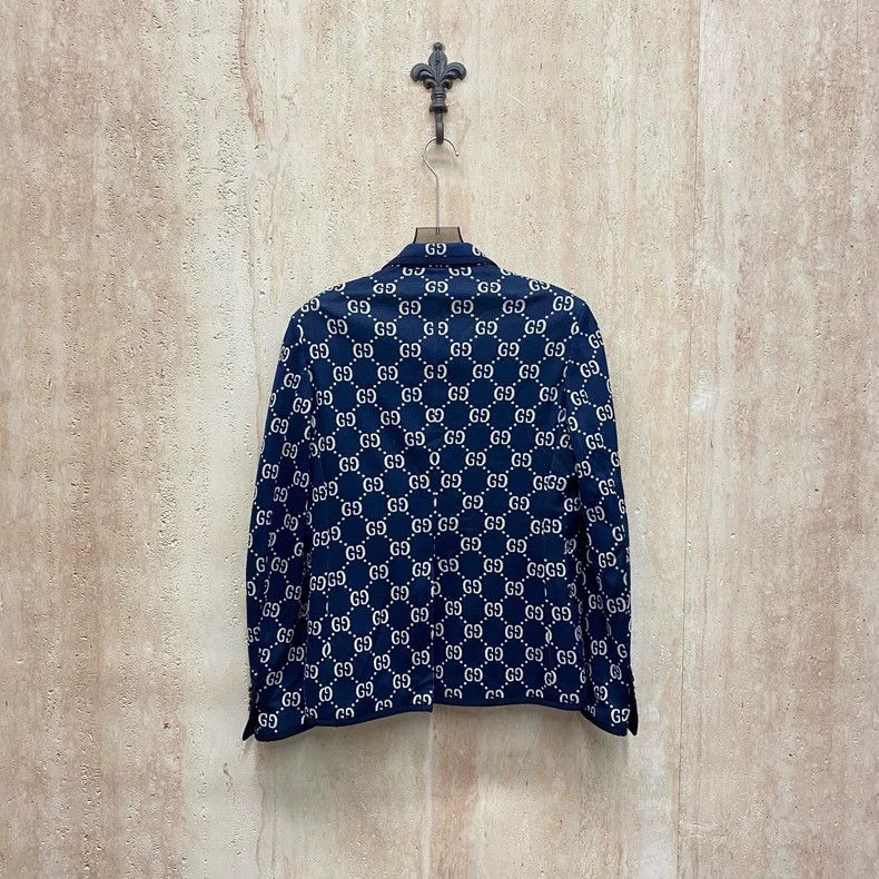 Gucci Gucci Blue double G full-print suit jacket 2505-Nextarrow Size US M / EU 48-50 / 2 - 2 Thumbnail