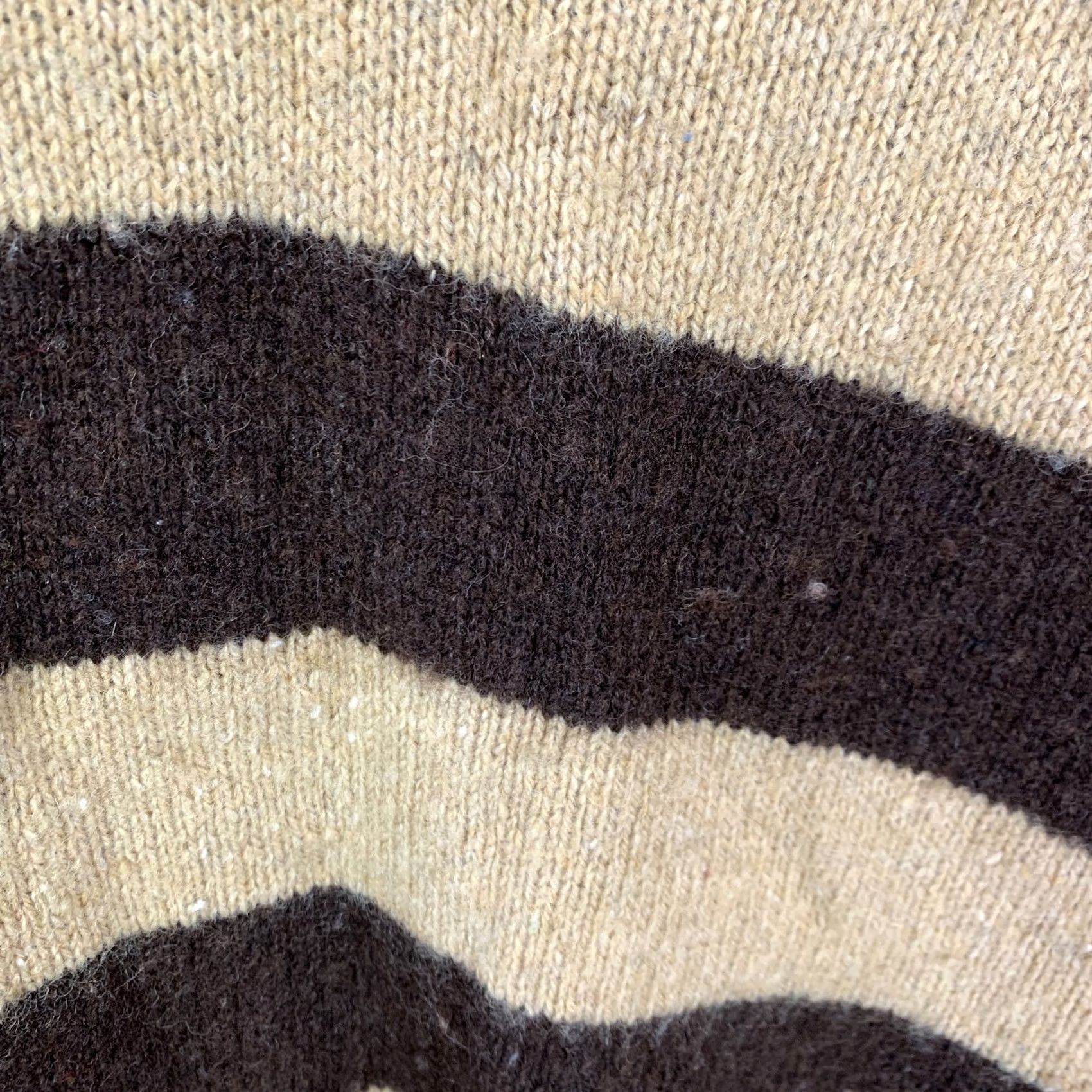 Jantzen VINTAGE Jantzen Polo Sweater Striped Knit Collared Mens L Brown Tan Pullover Rib-Knit Modern Classic Retro 90s Size US L / EU 52-54 / 3 - 4 Thumbnail