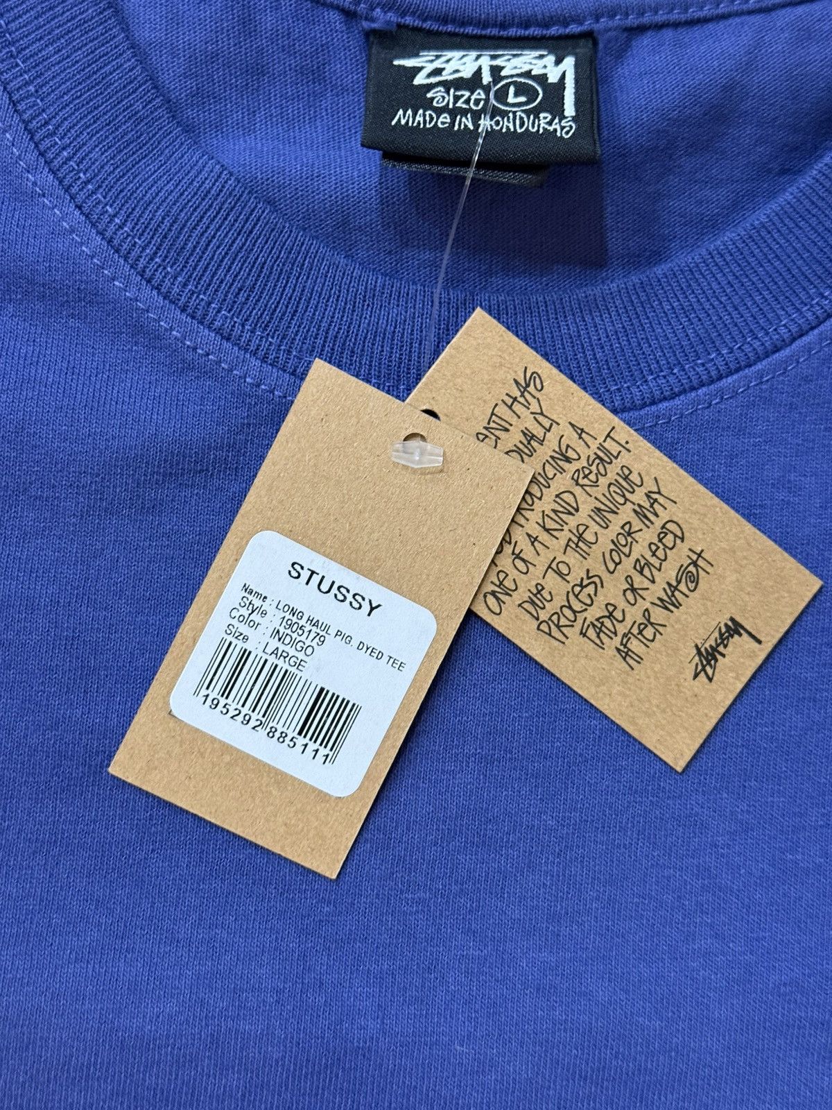 Stussy Stussy Long Haul Pigment Dyed Indigo Tee T-Shirt Sz L Large Size US L / EU 52-54 / 3 - 5 Thumbnail