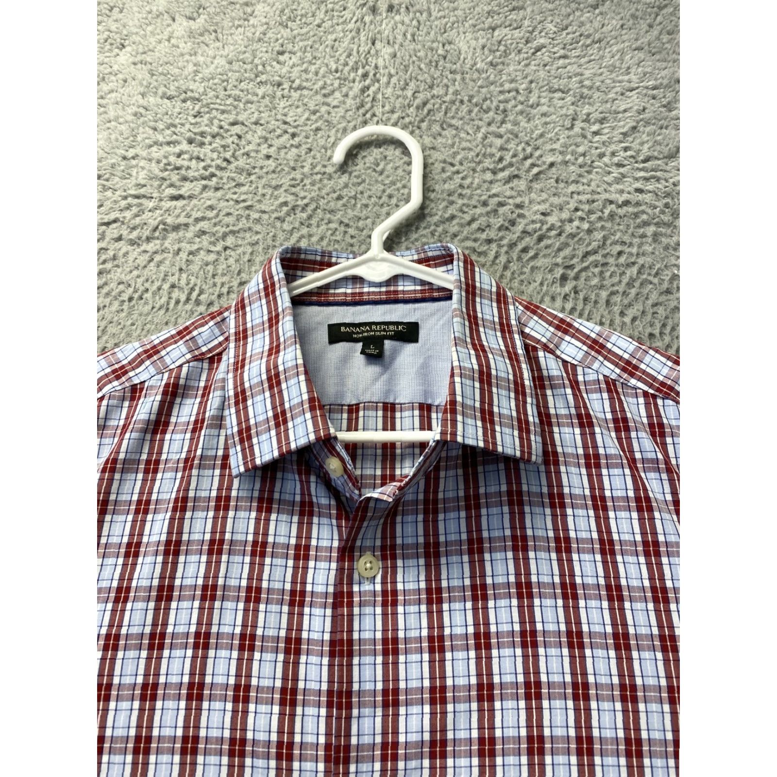 Banana Republic BANANA REPUBLIC Men Button Up Shirt L Long Sleeve Plaid Blue Red Slim Regular Size Adult - Mens Shirt Size US L / EU 52-54 / 3 - 3 Thumbnail