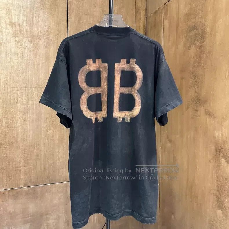 Balenciaga Balenciaga Bitcoin Black Distressed Mud Dyeing Logo Short Size US S / EU 44-46 / 1 - 6 Thumbnail