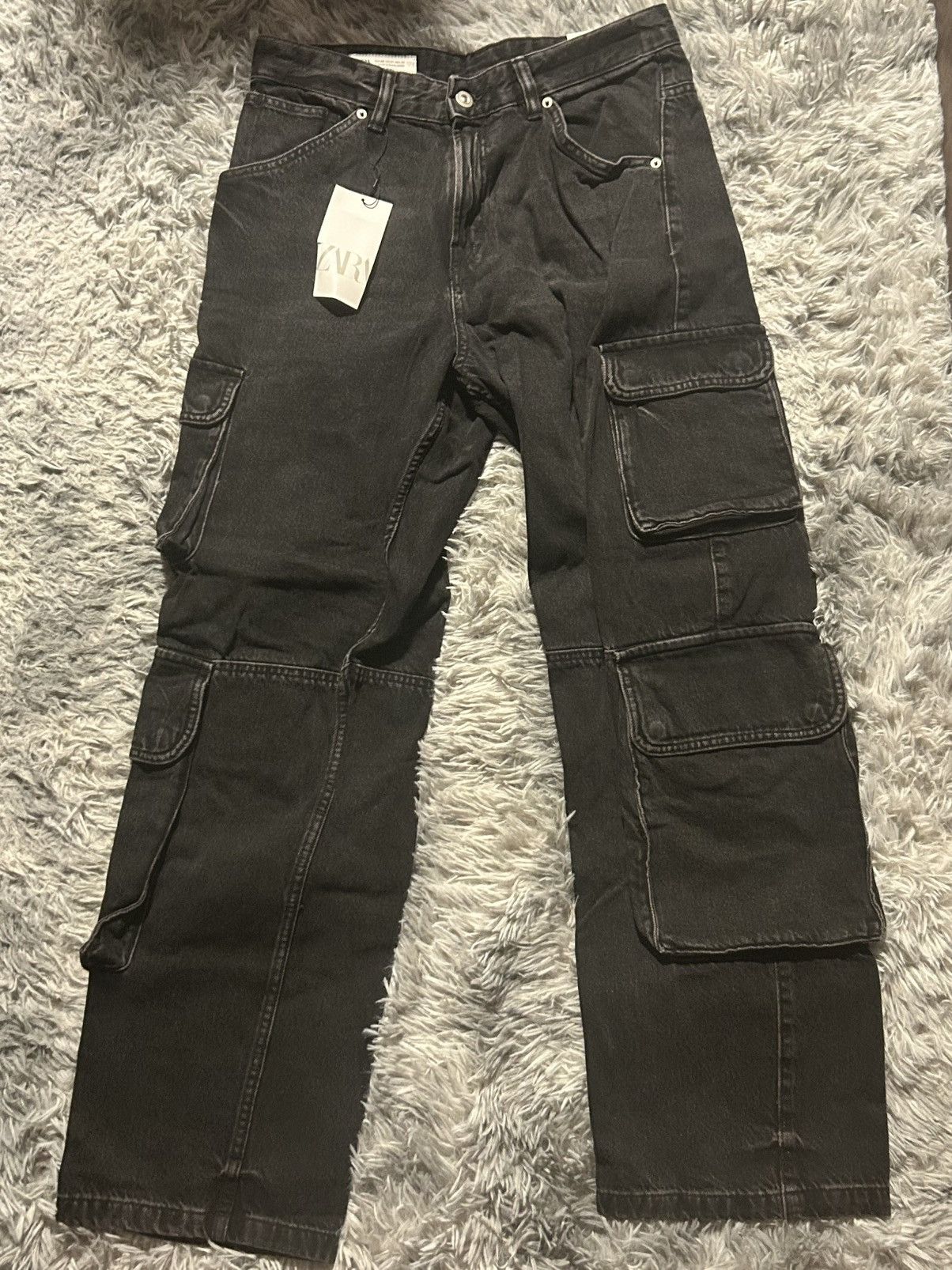 Zara Zara cargo denim pocket pants 31 Size US 31 - 1 Thumbnail