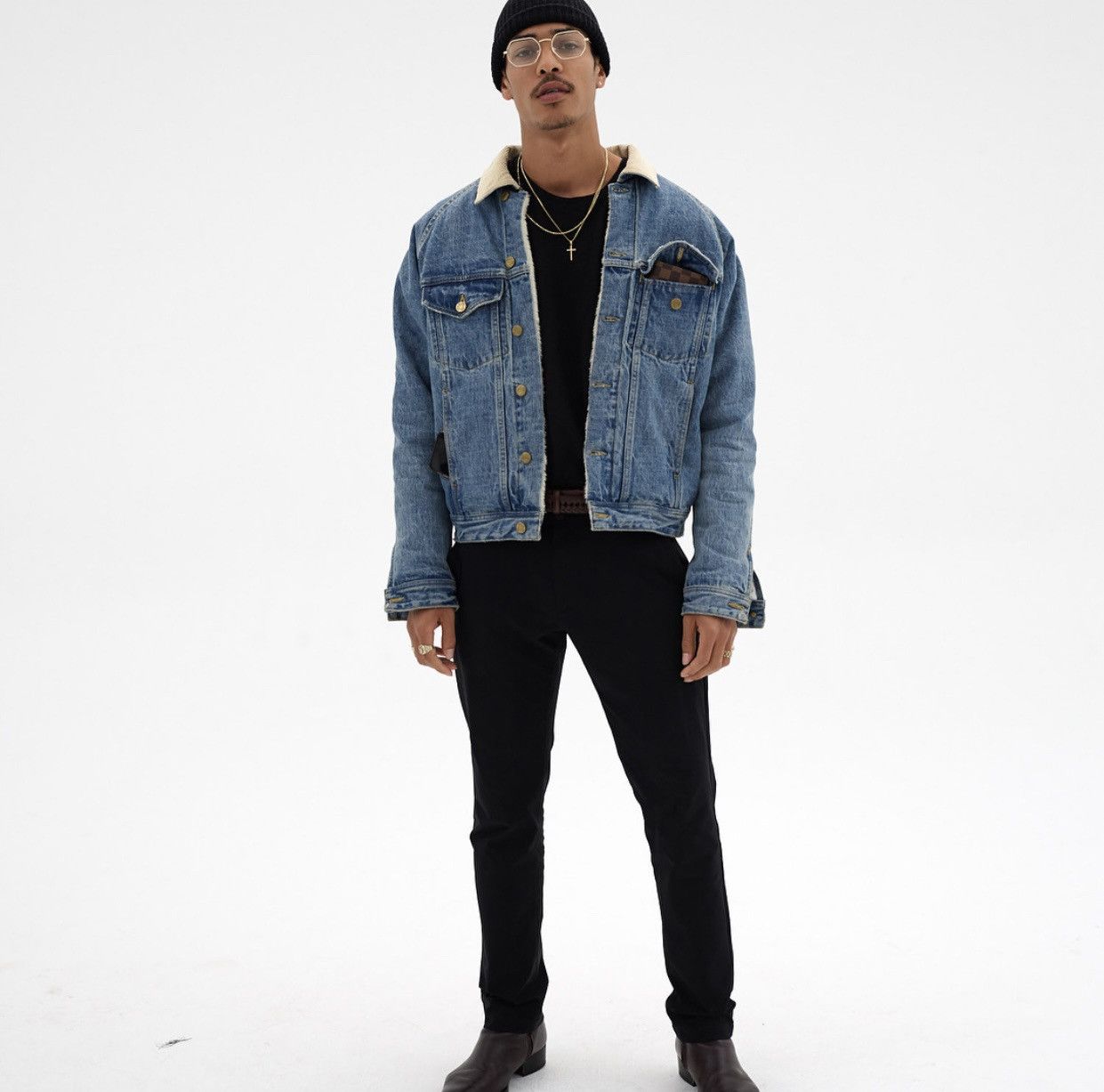 Gジャン/デニムジャケット fear of god fifth ALPACA TRUCKER JACKET Fear of God Fifth Collection Alpaca Denim Trucker Jacket