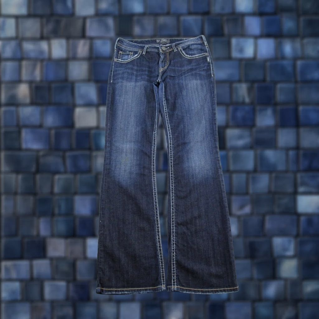 Silver Jeans Co. Silver Jeans Co Natsuki Blue Stretch Denim Jeans Womens Size 31 Regular - Bootcut, 5-Pocket, Denim, ZIP, Dark, VTG Size 24" / US 00 / IT 34 - 1 Thumbnail
