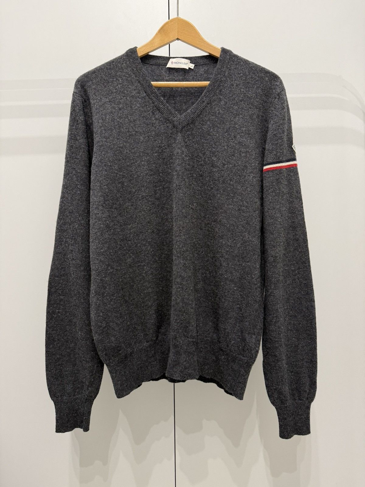 Moncler Vintage Moncler Wool Knitted V Neck Men’s Sweater Rick Owens Size US L / EU 52-54 / 3 - 1 Thumbnail