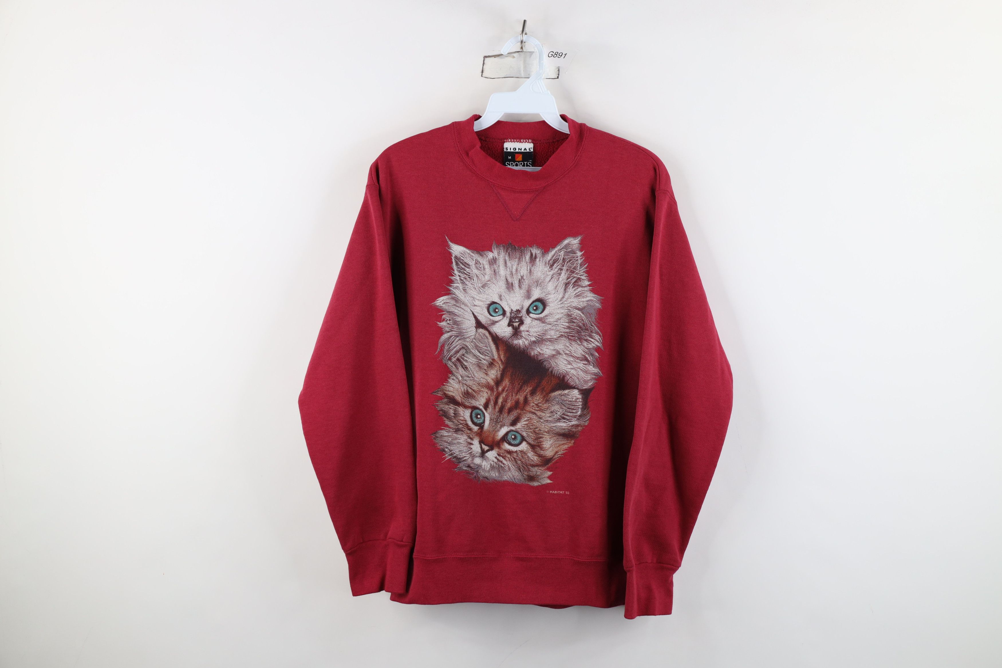 Vintage Vintage 90s Streetwear Cat Kitten Crewneck Sweatshirt USA Size M / US 6-8 / IT 42-44 - 1 Thumbnail