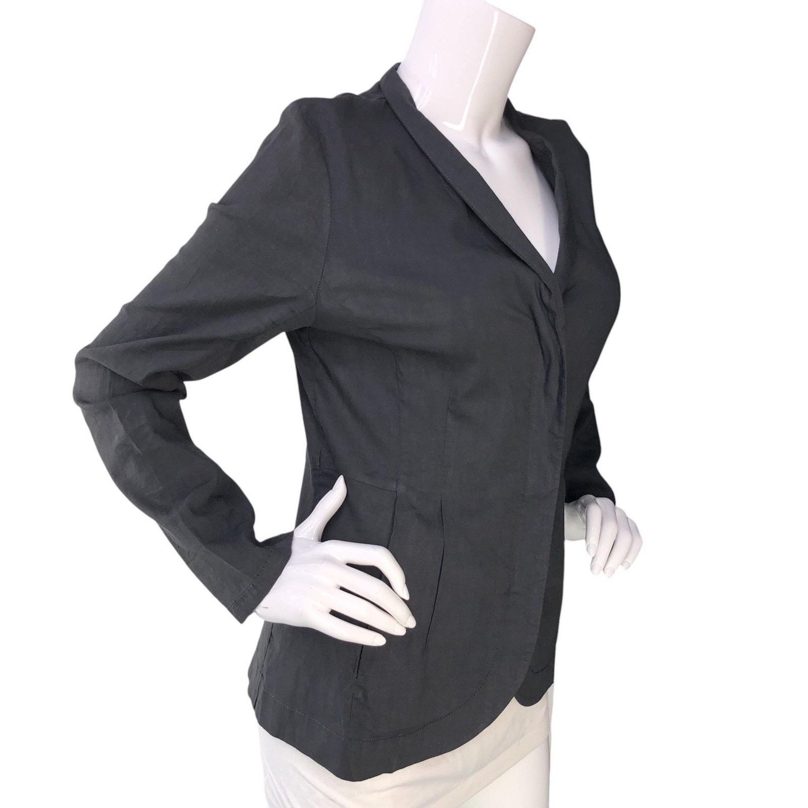Eileen Fisher Eileen Fisher Blazer M Charcoal Linen Blend Jacket Stretch Size M / US 6-8 / IT 42-44 - 10 Thumbnail
