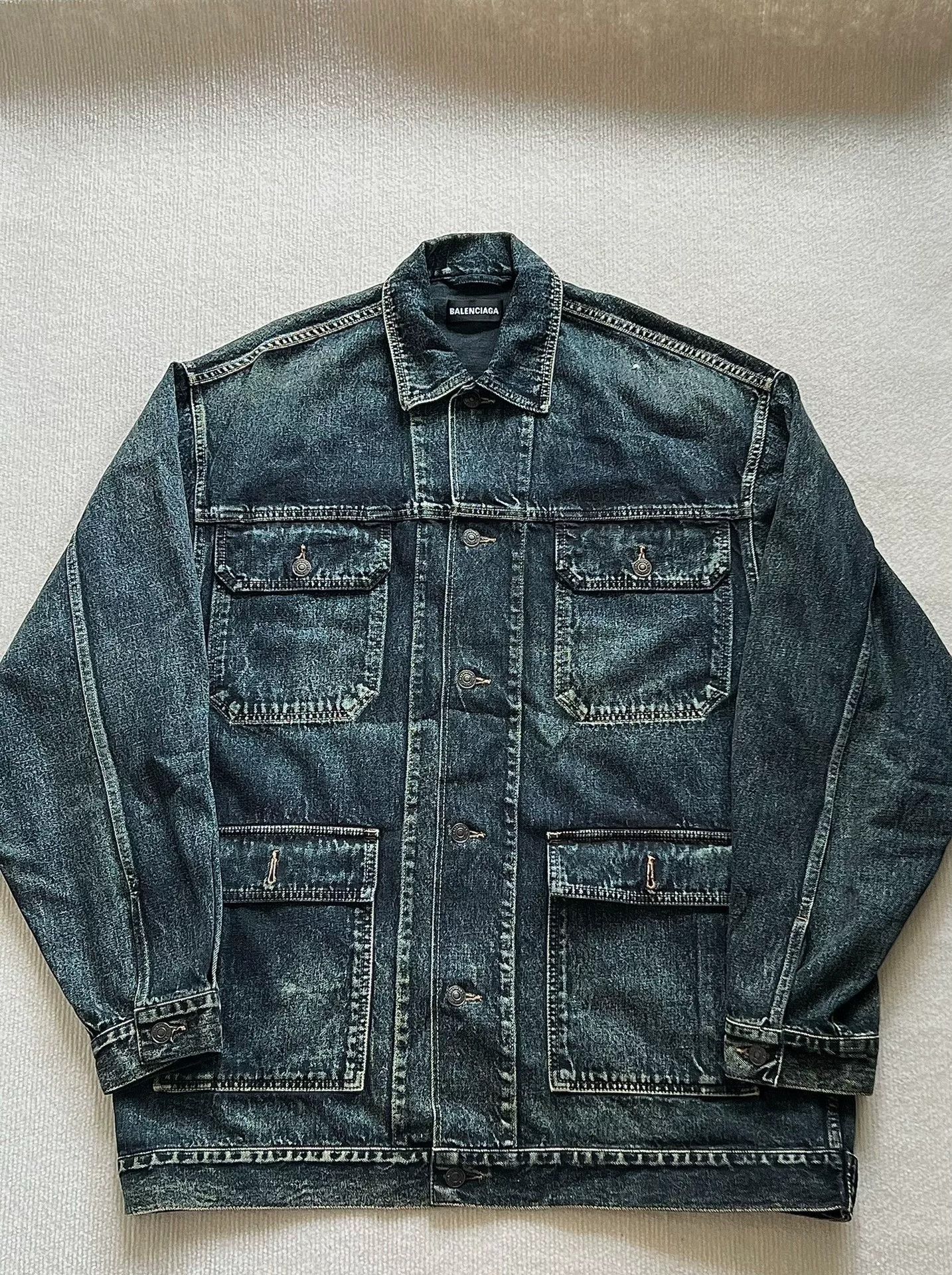 Balenciaga Balenciaga New Black-Gray Denim Jacket Size US S / EU 44-46 / 1 - 1 Thumbnail