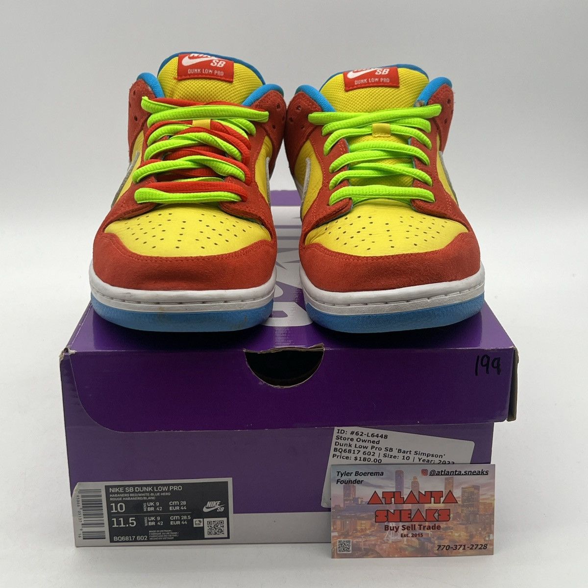Nike Nike dunk low Bart Simpson Size US 10 / EU 43 - 2 Thumbnail