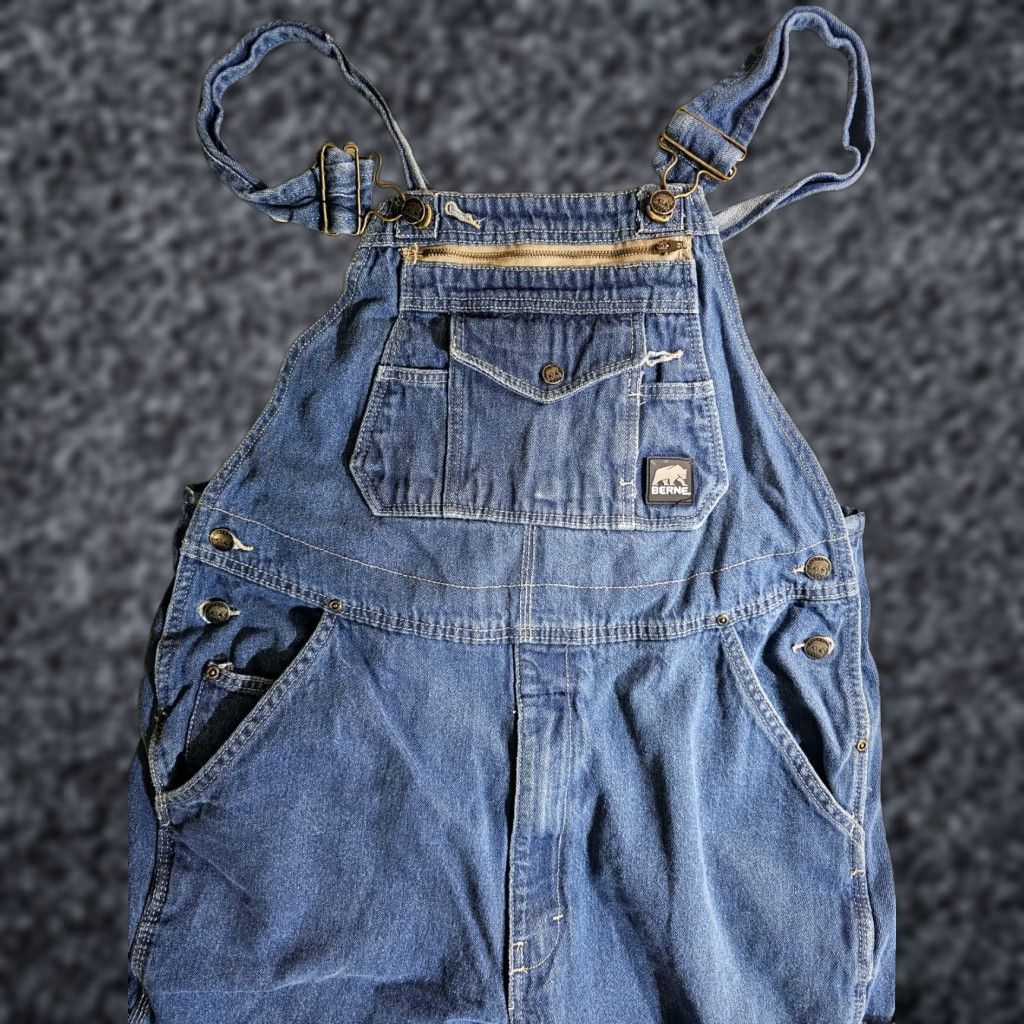 Vintage VINTAGE Berne Classic Cotton Denim Overall Pants Workwear Men 40x30 Medium Wash Size US 40 / EU 56 - 1 Thumbnail