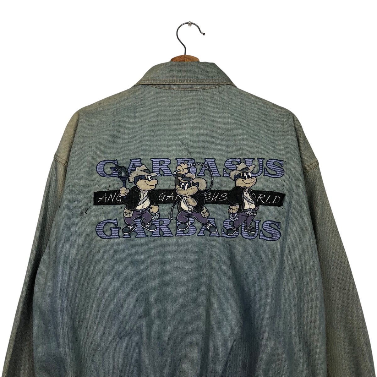 Japanese Brand 📌Vintage Denim Jacket Cartoon Big Logo Angelo Garbasus Size US M / EU 48-50 / 2 - 10 Thumbnail