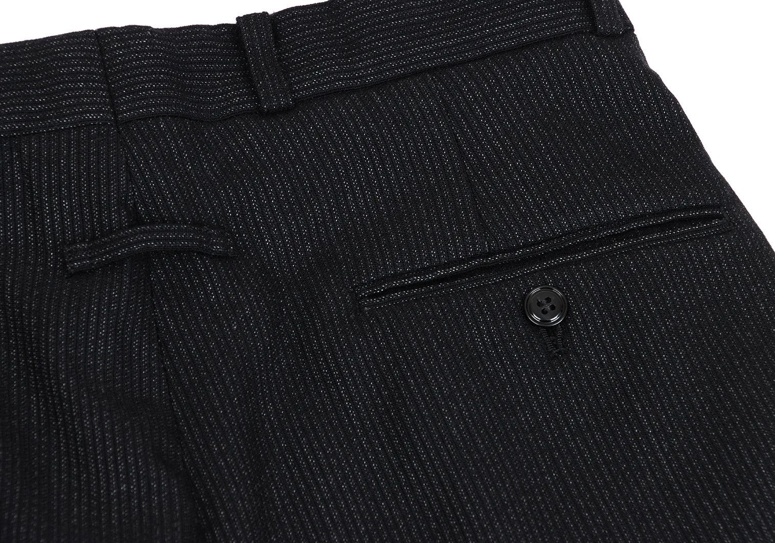 Jean Paul Gaultier Wool-Blend Pinstripe Tuck Pants in Black, Size 48 Size US 32 / EU 48 - 8 Thumbnail