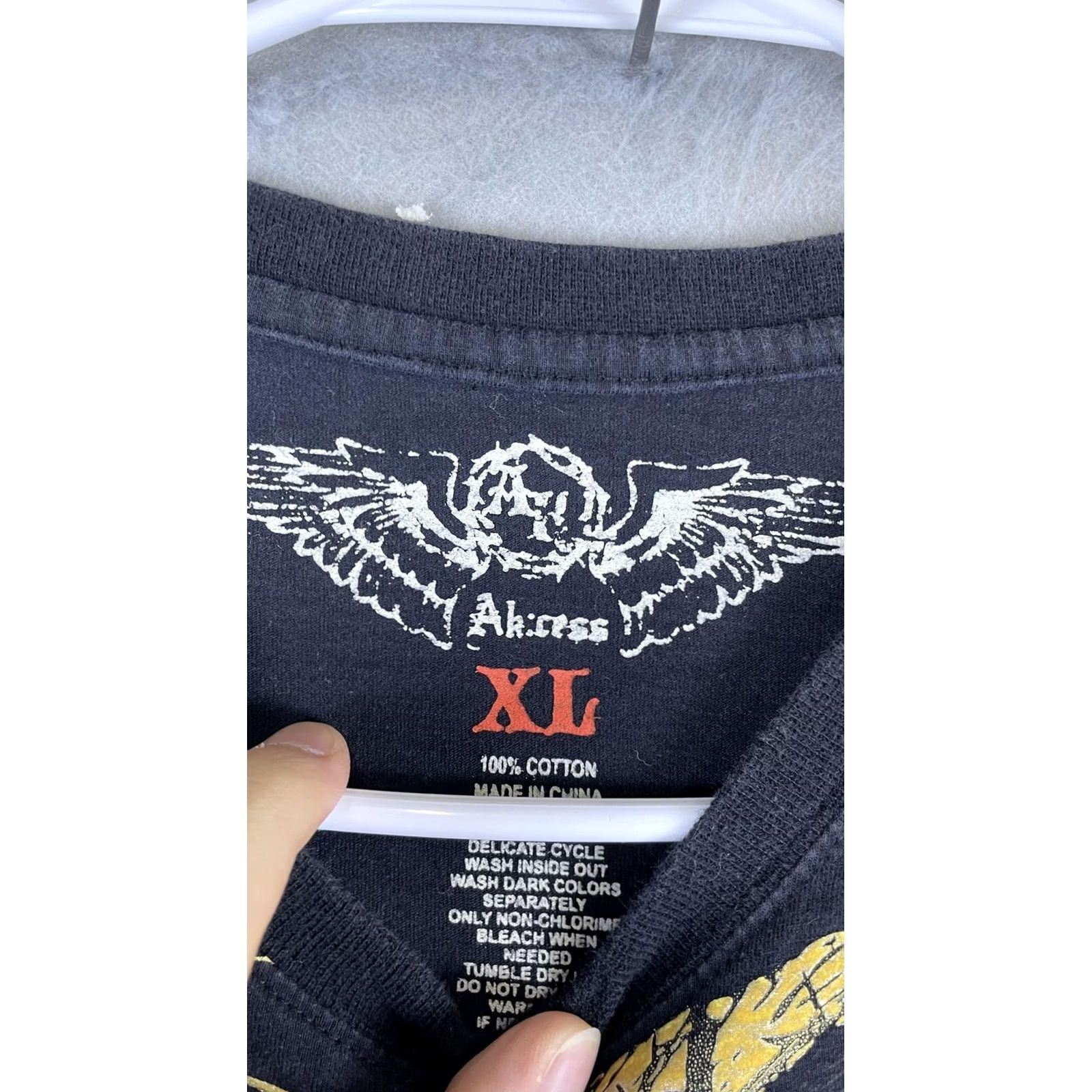 Vintage Akress Shirt Mens XL Black Gold Infamous Angel Graphic Streetwear Print Tee Size US XL / EU 56 / 4 - 4 Thumbnail