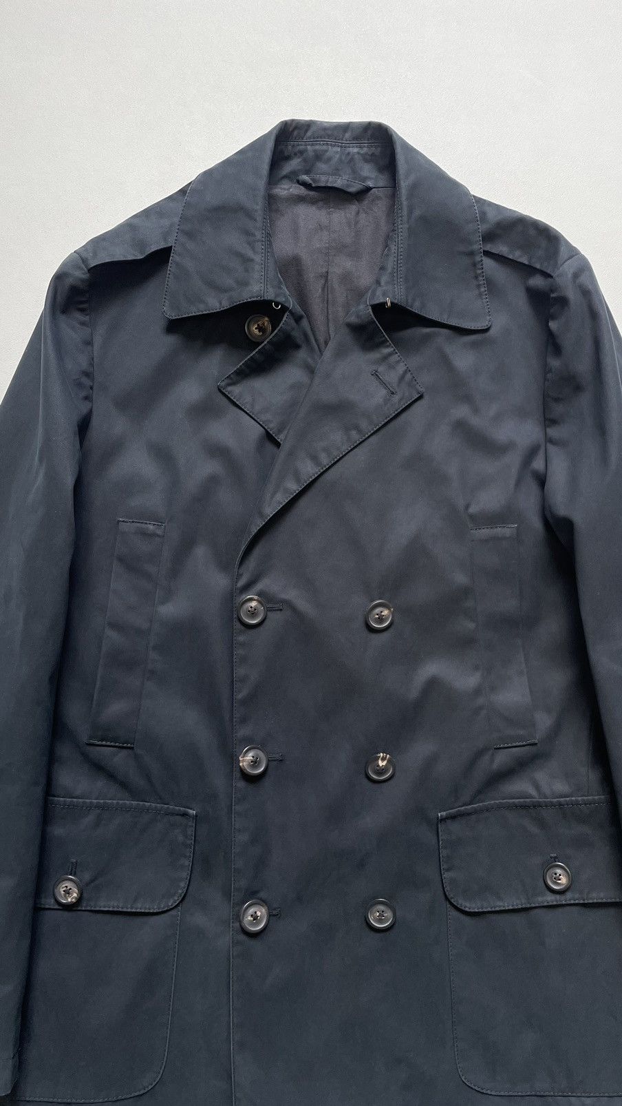 Maison Margiela S/S 10 Blue Cotton Mac Caban Jacket Size US M / EU 48-50 / 2 - 3 Thumbnail