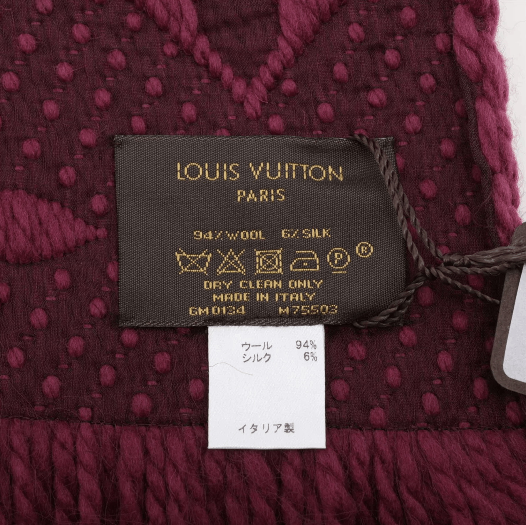 Louis Vuitton Louis Vuitton Wool & Silk Logomania Scarf Purple Size ONE SIZE - 4 Thumbnail