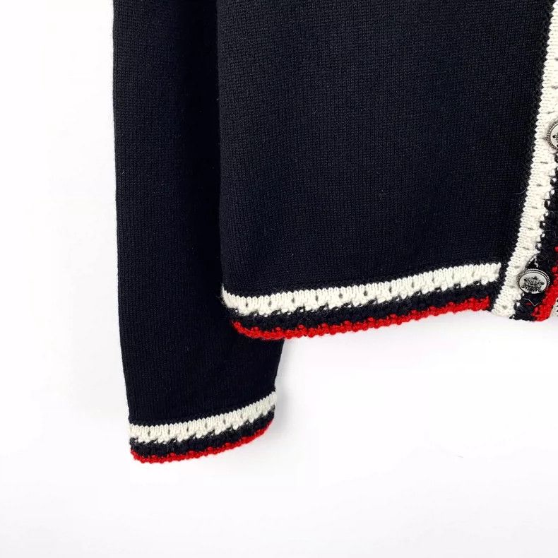 Chanel Chanel Black snowflake diamond striped cashmere single-brea Size XS / US 0-2 / IT 36-38 - 3 Thumbnail