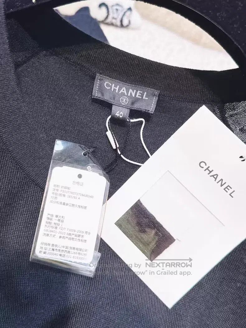 Chanel Chanel 16K black strap cashmere long-sleeved knitted dress Size S / US 4 / IT 40 - 5 Thumbnail