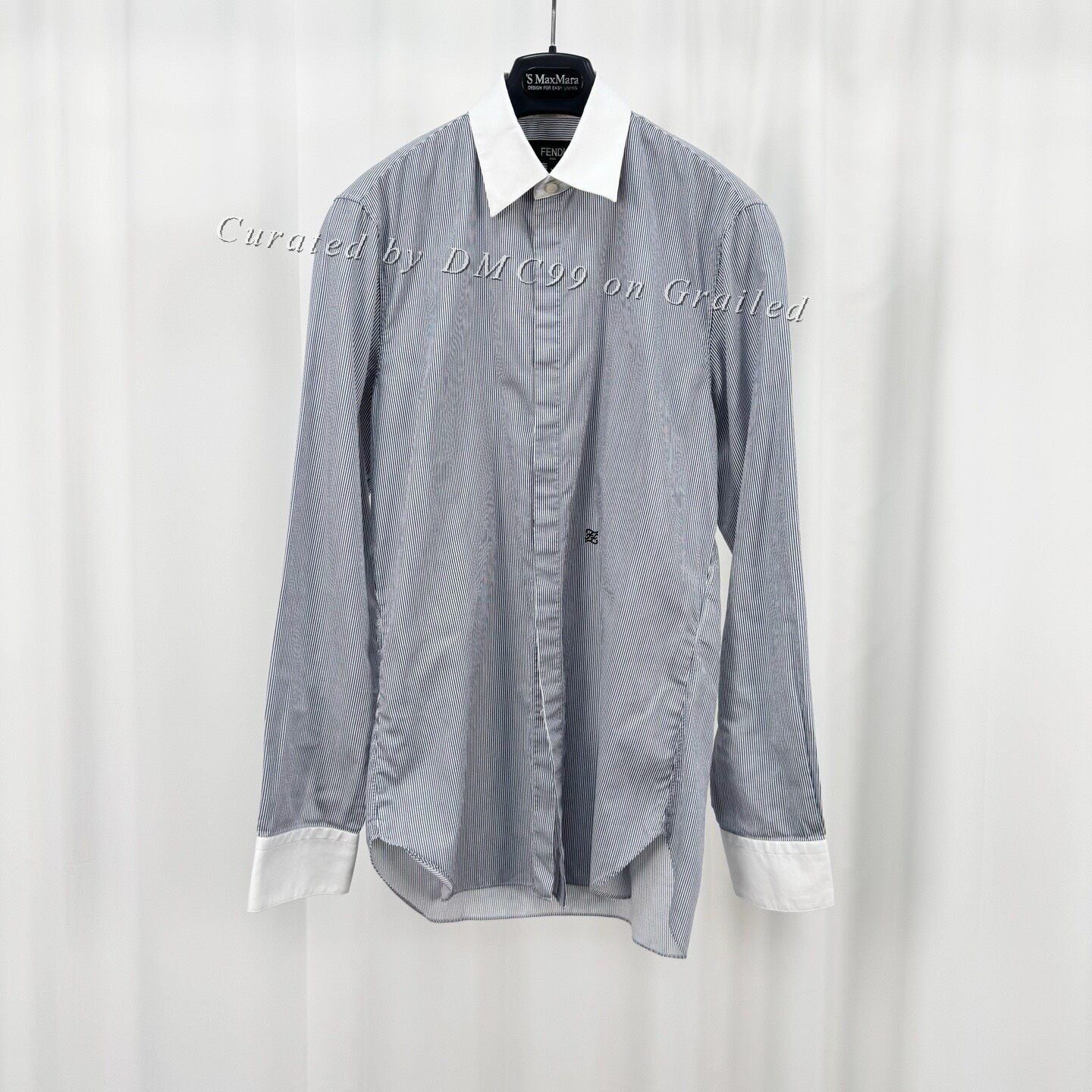 Fendi Fendi Striped Embroidered Letter Shirt Size S / US 4 / IT 40 - 1 Thumbnail