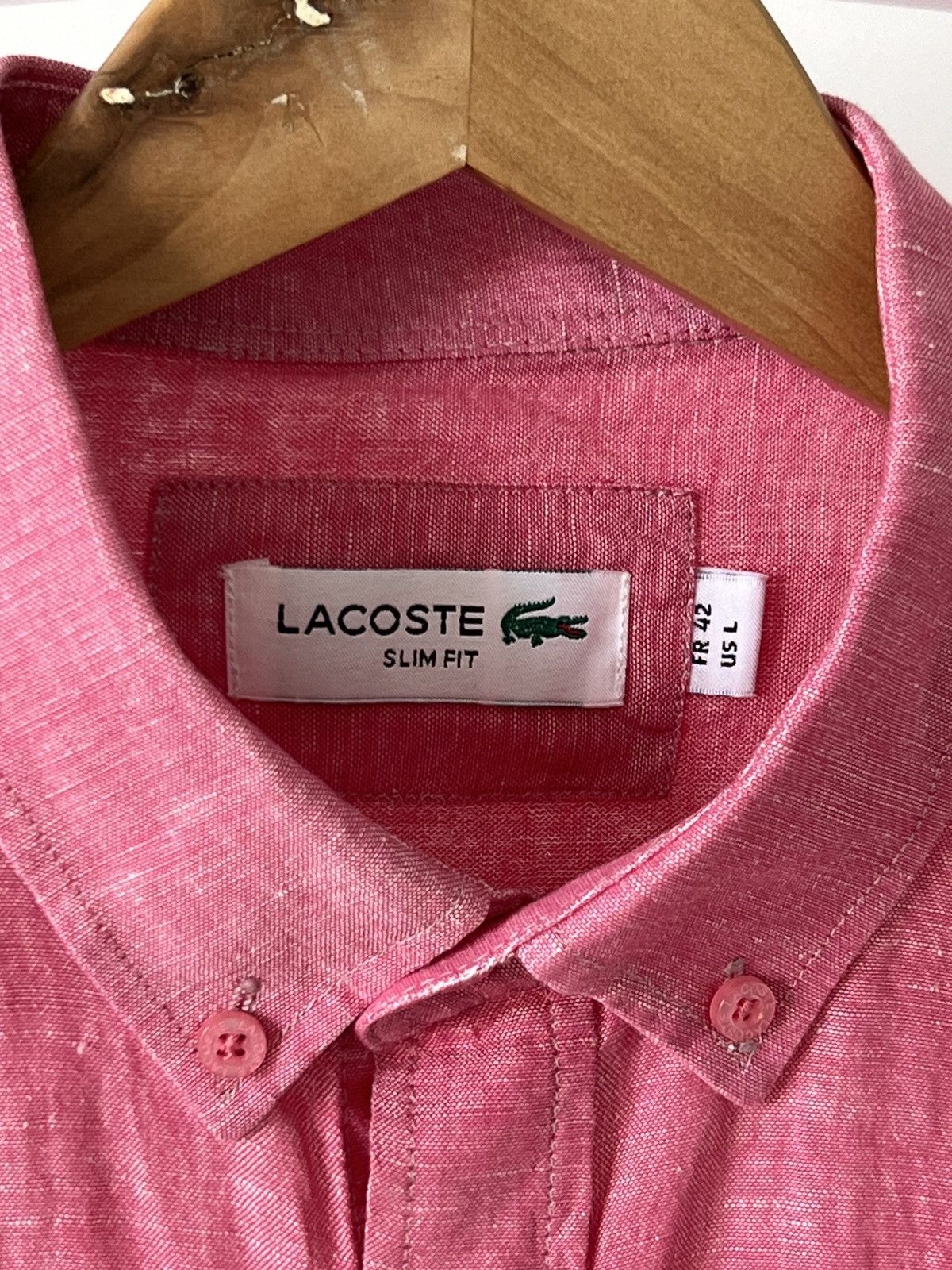 Lacoste Linen Button Down Casual Shirt Size US L / EU 52-54 / 3 - 6 Thumbnail