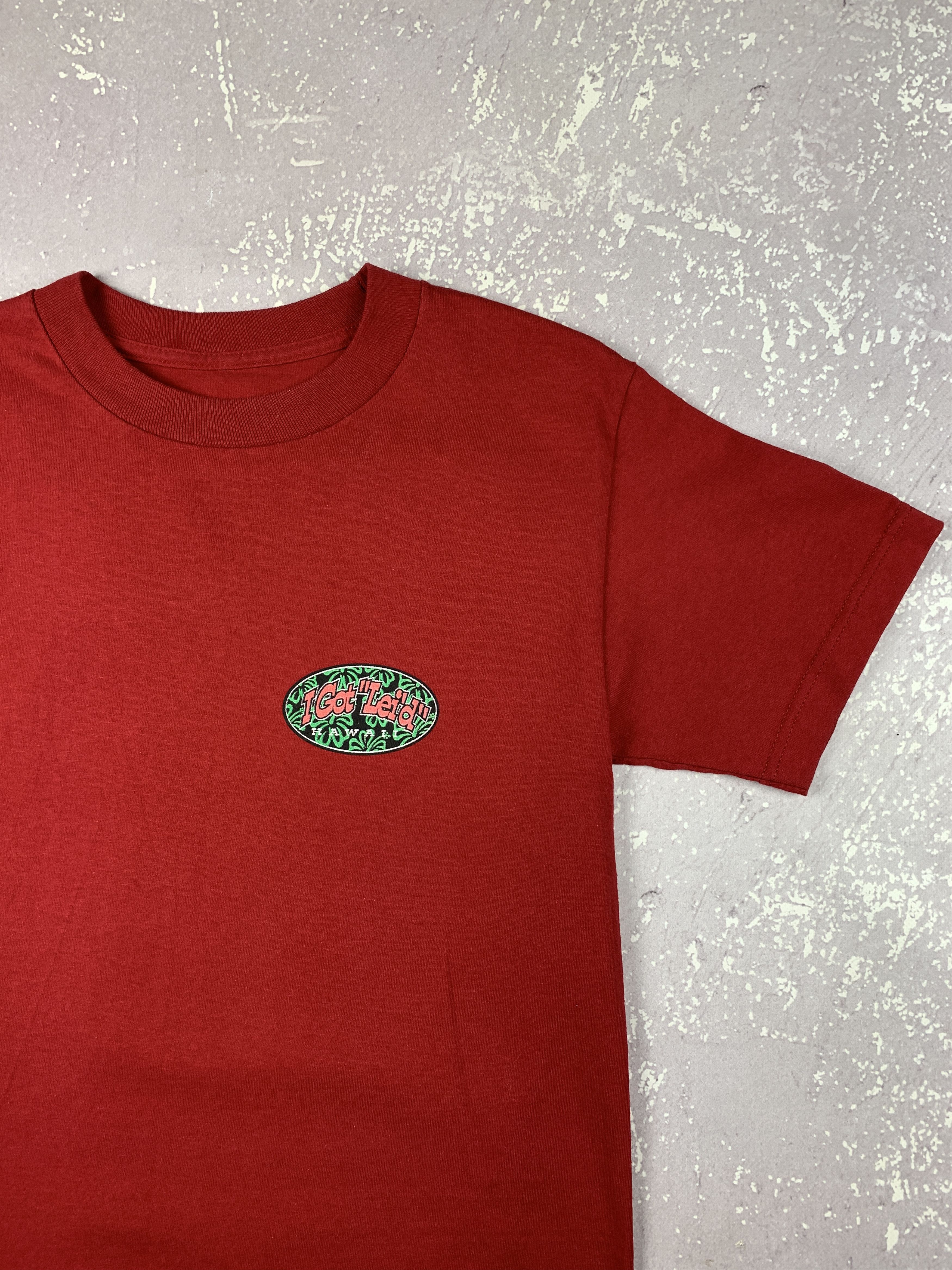 Vintage Vintage Y2K 90s I Got Leid Hawaiian T Shirt Mens Small Red Size US S / EU 44-46 / 1 - 6 Thumbnail