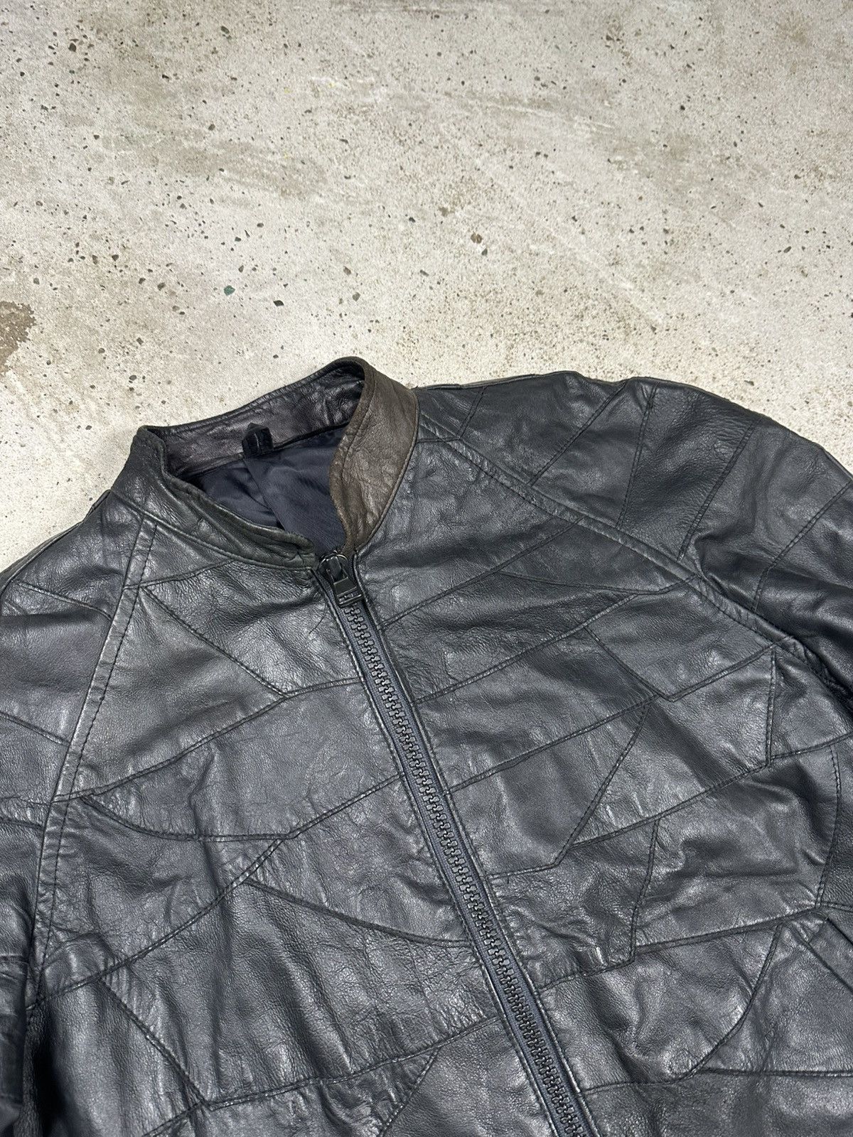 Japanese Brand Vintage Y2K Black Patchwork Leather Bomber Jacket Size US M / EU 48-50 / 2 - 7 Thumbnail