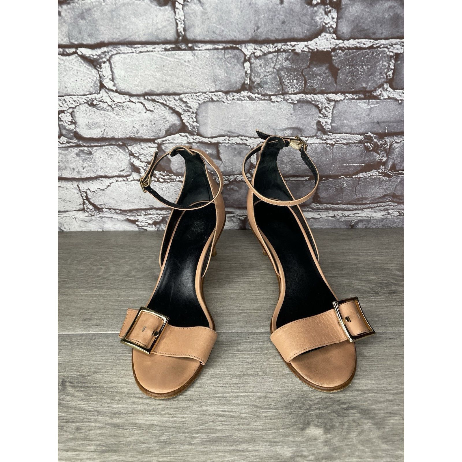 Tibi Tibi Nude Pink Leather Buckle Ankle Strap Stiletto High Heel Size US 6 / IT 36 - 1 Thumbnail