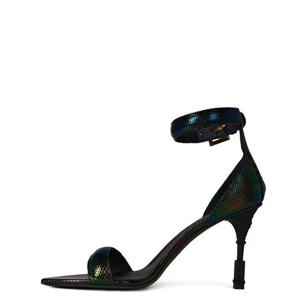 Balmain o1g2r1mq0924 Moneta Iridescent Sandals in Multicolor Size US 7 / IT 37 - 2 Thumbnail