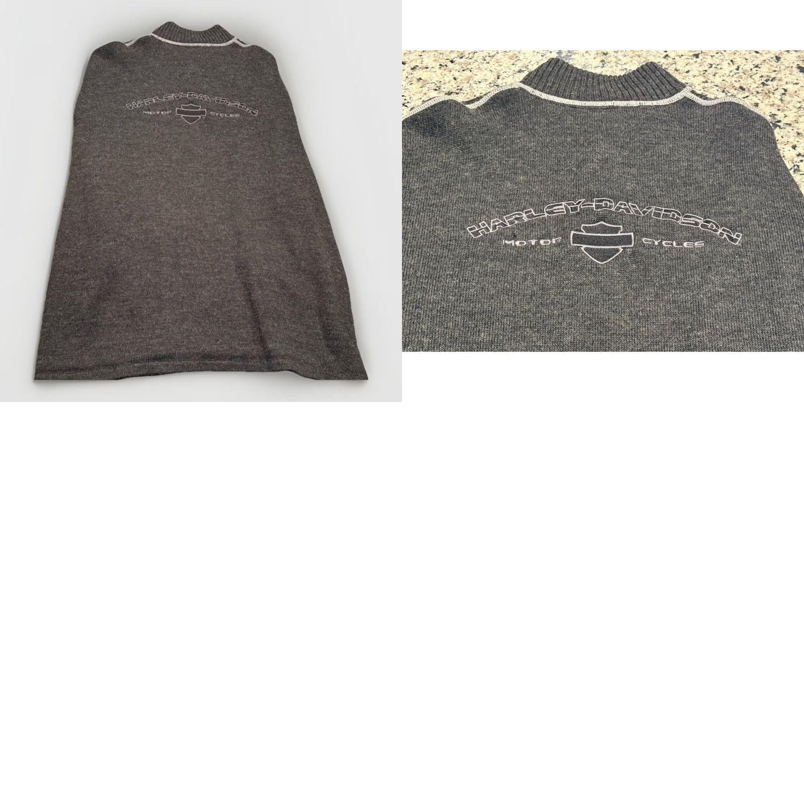 Harley Davidson Harley-Davidson 1/4 Zip Pullover Wool Blend Sweater Logo Striped Gray XXL Men Size US XXL / EU 58 / 5 - 8 Thumbnail