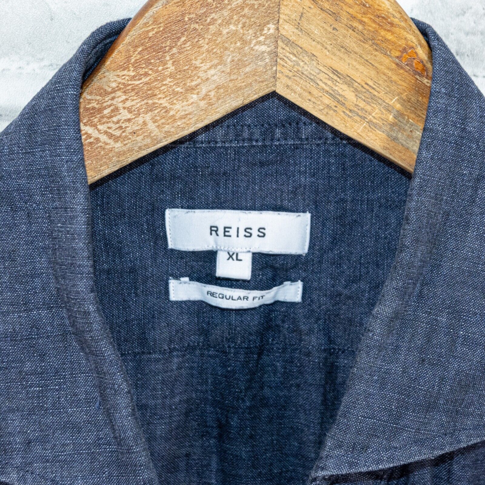 Reiss REISS Men's RUBAN Linen Button Through Shirt in Navy Blue Size US XL / EU 56 / 4 - 2 Thumbnail