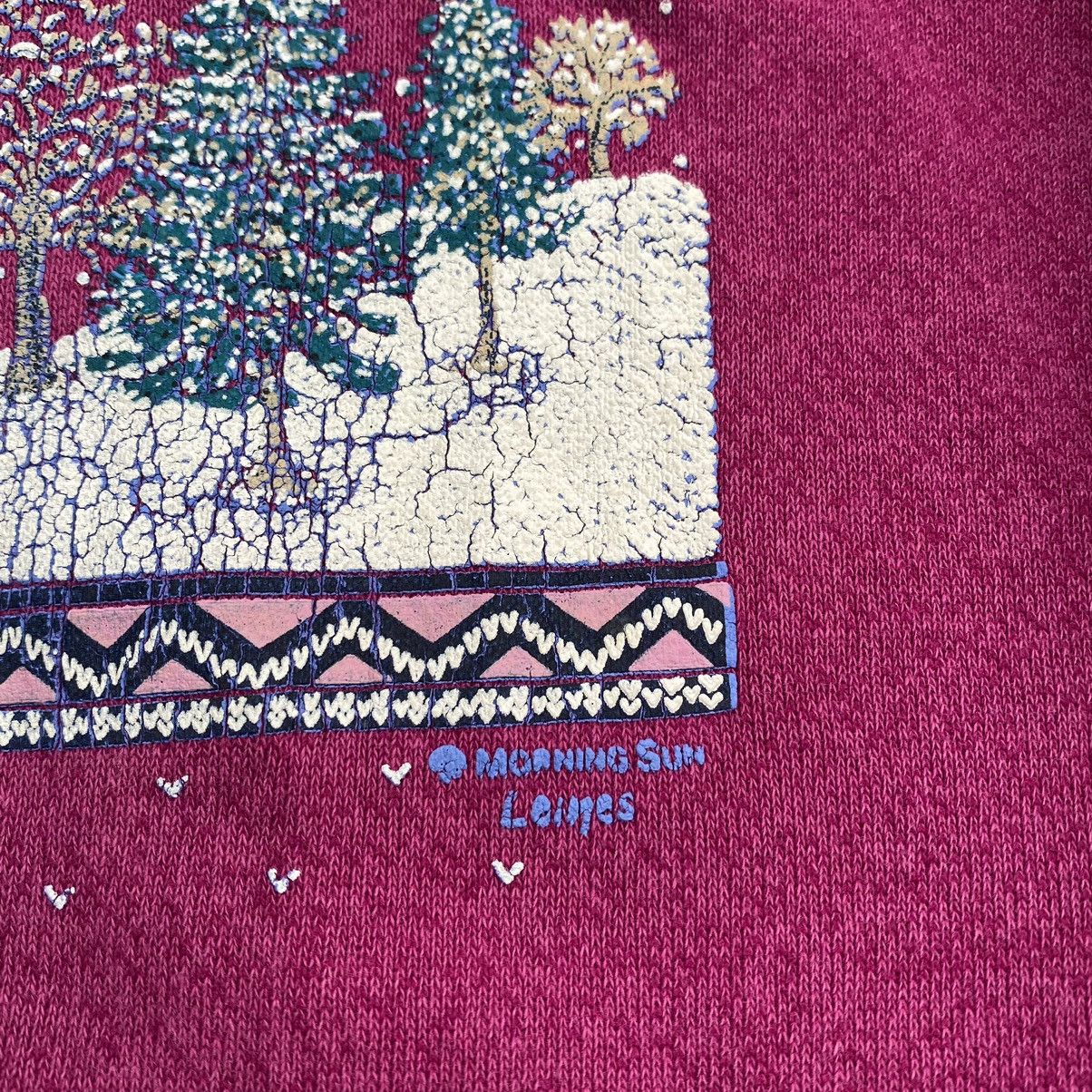 Vintage 90s Winter Rabbit sweatshirt SC001 Size US XL / EU 56 / 4 - 4 Thumbnail
